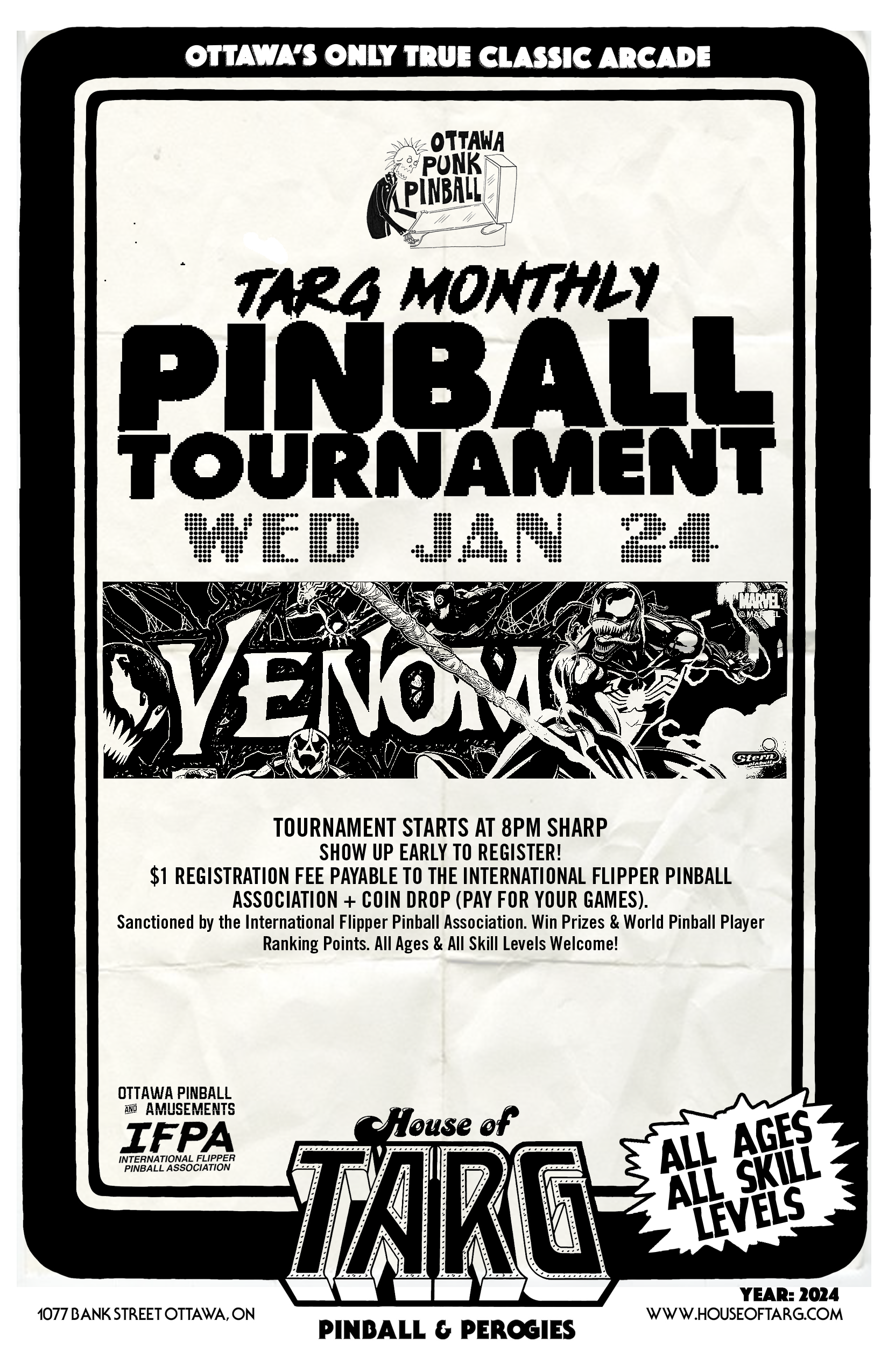 TARG MONTHLY PINBALL TOURNAMENT - January 2024