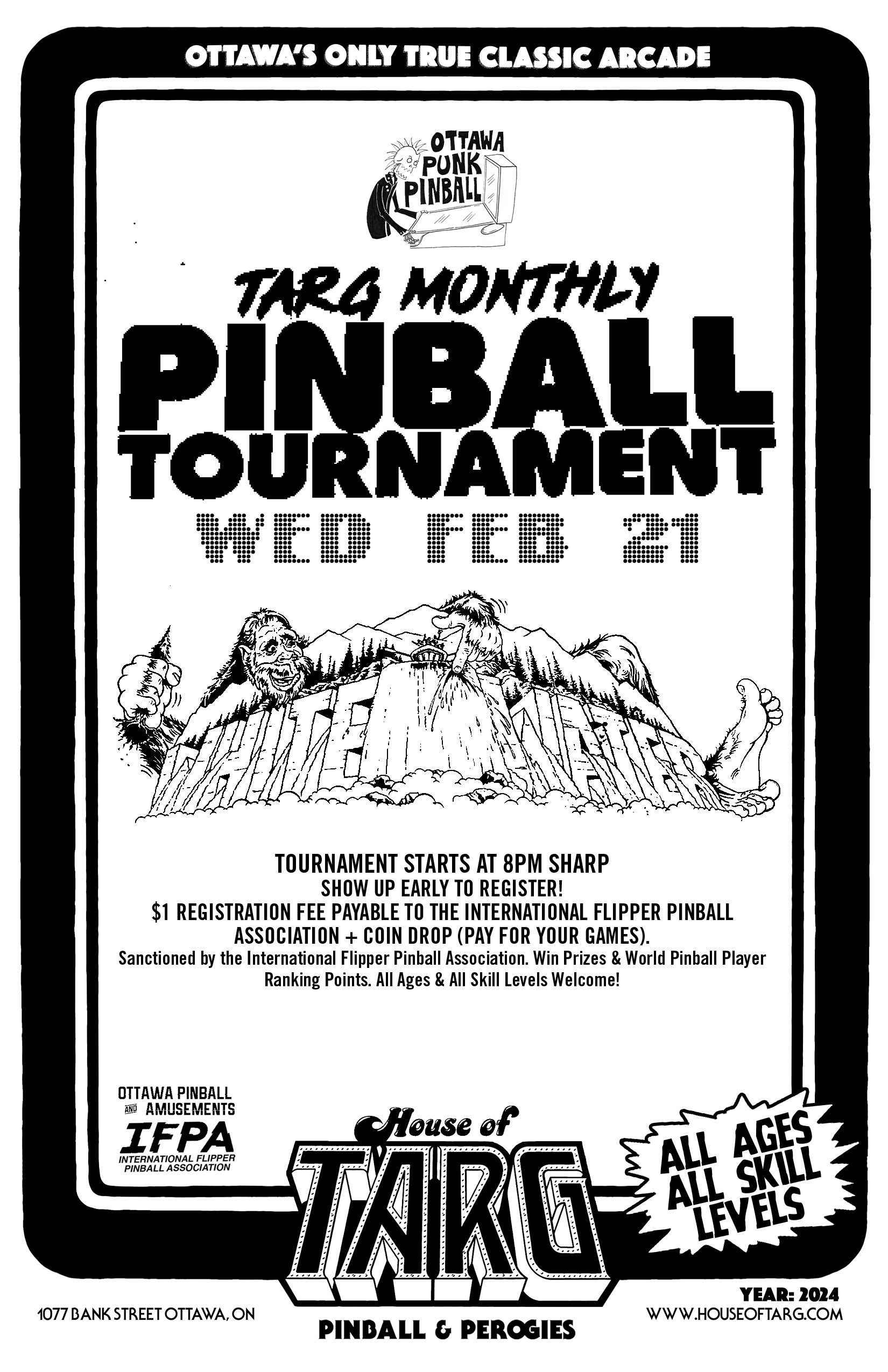 TARG MONTHLY PINBALL TOURNAMENT - February 2024