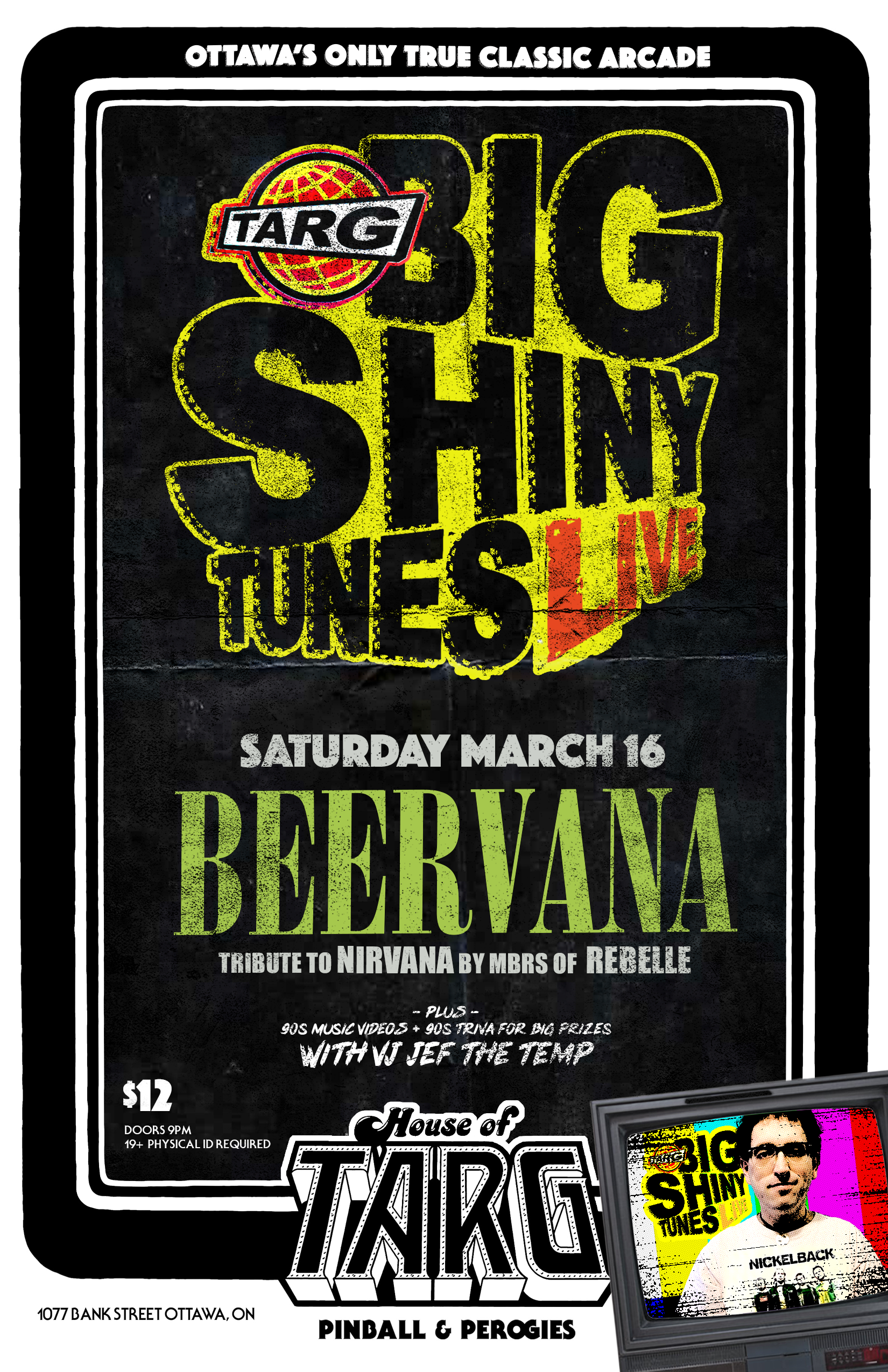 BIG SHINY TUNES LIVE! w VJ Jeff The Temp + Beervana (Nirvana + 90s Alt Hitz) 