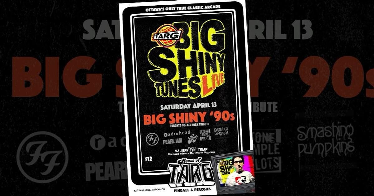 *TONIGHT!* Stoked for BIG SHINY TUNES LIVE! with your host VJ JEFF THE TEMP and musical guests @bigshiny90s (Toronto 90&rsquo;s Alt Rock Tribute) - doors@9pm - join us!!! 🙂👾🙂

More INFO/DETAILS here:
http://www.houseoftarg.com/concert-listings-eve