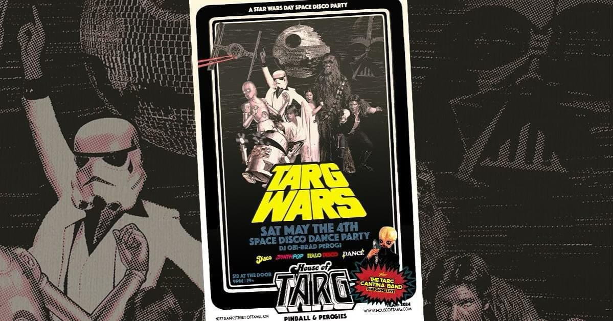 *MAY THE FOURTH BE WITH YOU!* Super stoked for tonight&rsquo;s STAR WARS SPACE DISCO PARTY featuring far our wax/spins by DJ OBI BRAD PEROGI and a live performance by the TARG CANTINA BAND, virtual LIGHT SABRE battles, STAR WARS home console lounge, 