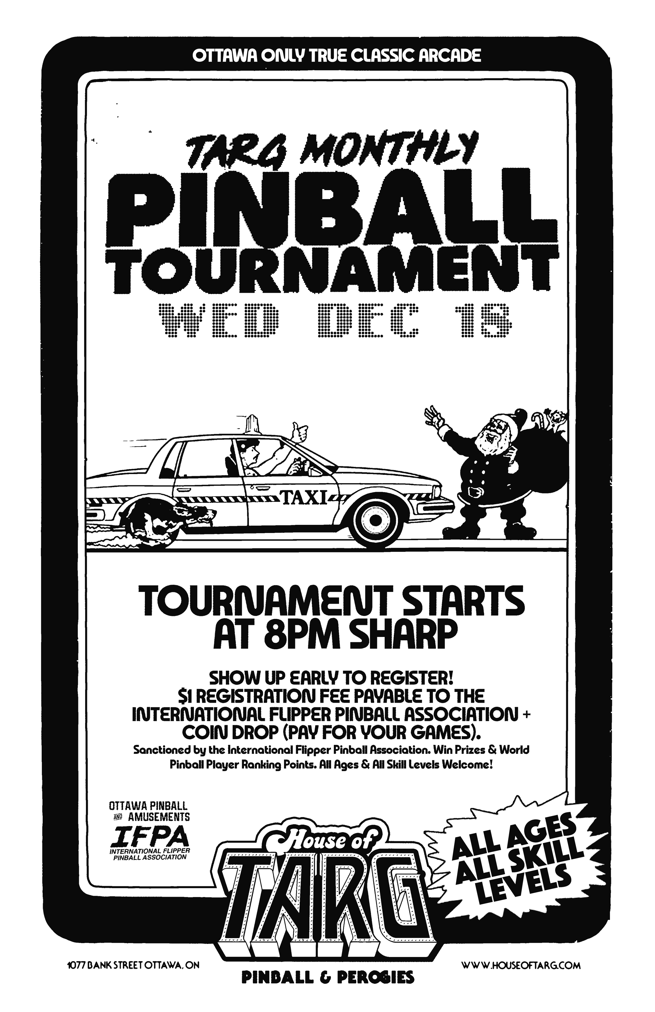 TARG MONTHLY PINBALL TOURNAMENT - Dec 2024