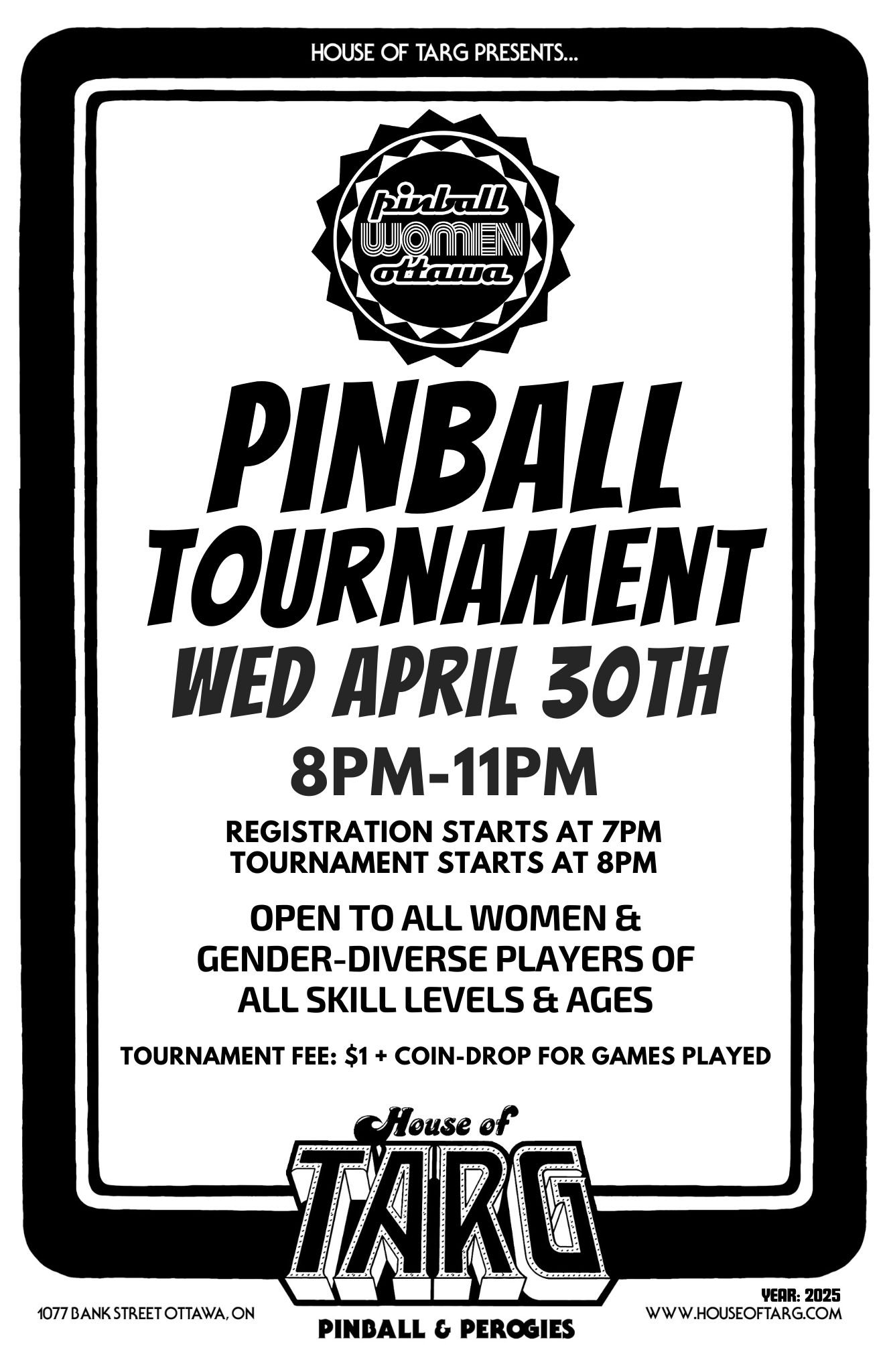 Pinball Women Ottawa APRIL Tournament
