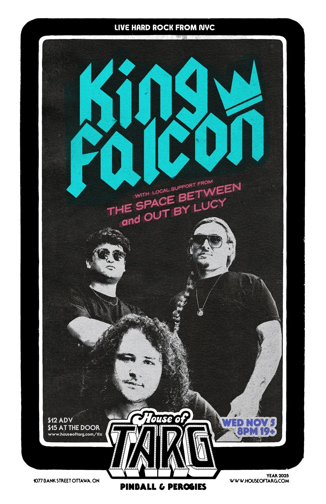 KING FALCON (NYC Rock) + The Space Between + Out By Lucy