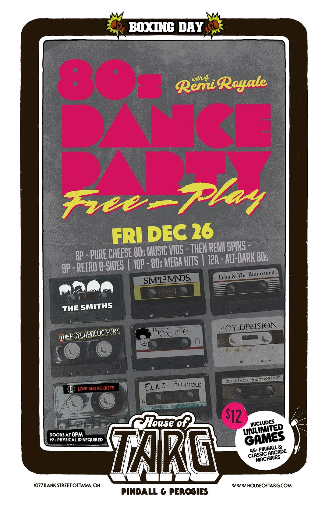 80s DANCE PARTY w DJ Remi Royale + Boxing Day Free-Play