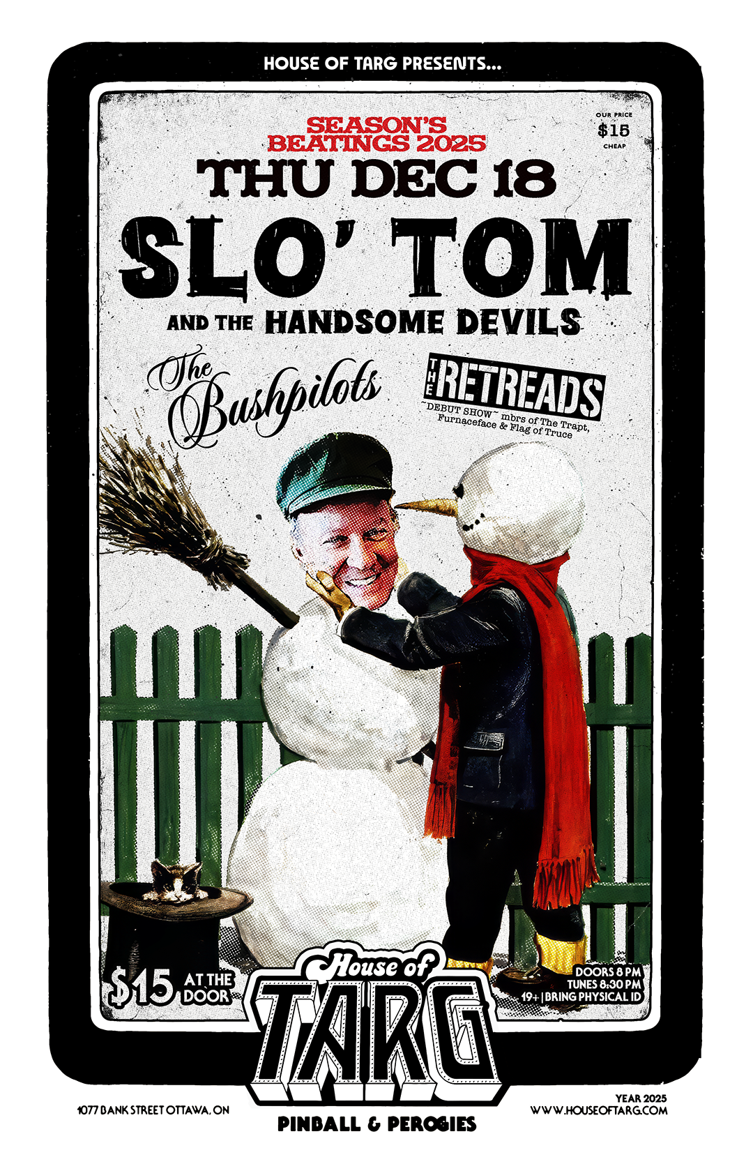 SEASON'S BEATINGS 2025: Slo' Tom &amp; The Handsome Devils + The Bushpilots + The ReTreads 