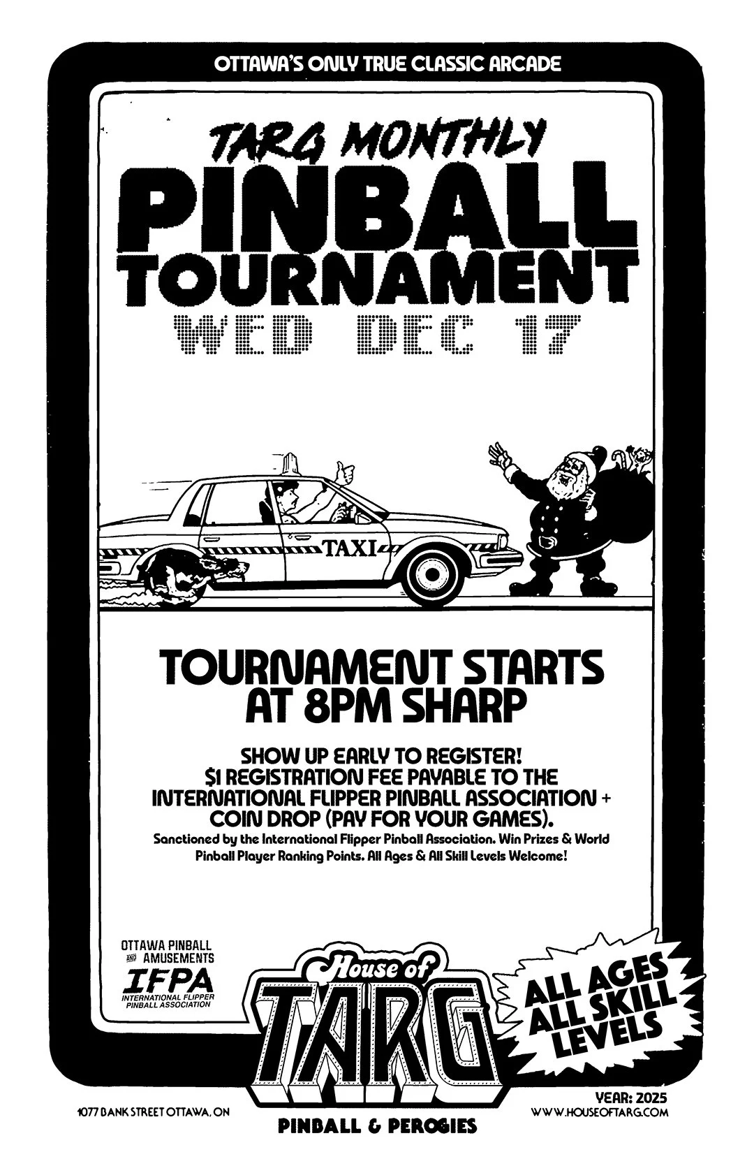 TARG MONTHLY PINBALL TOURNAMENT - December 2025