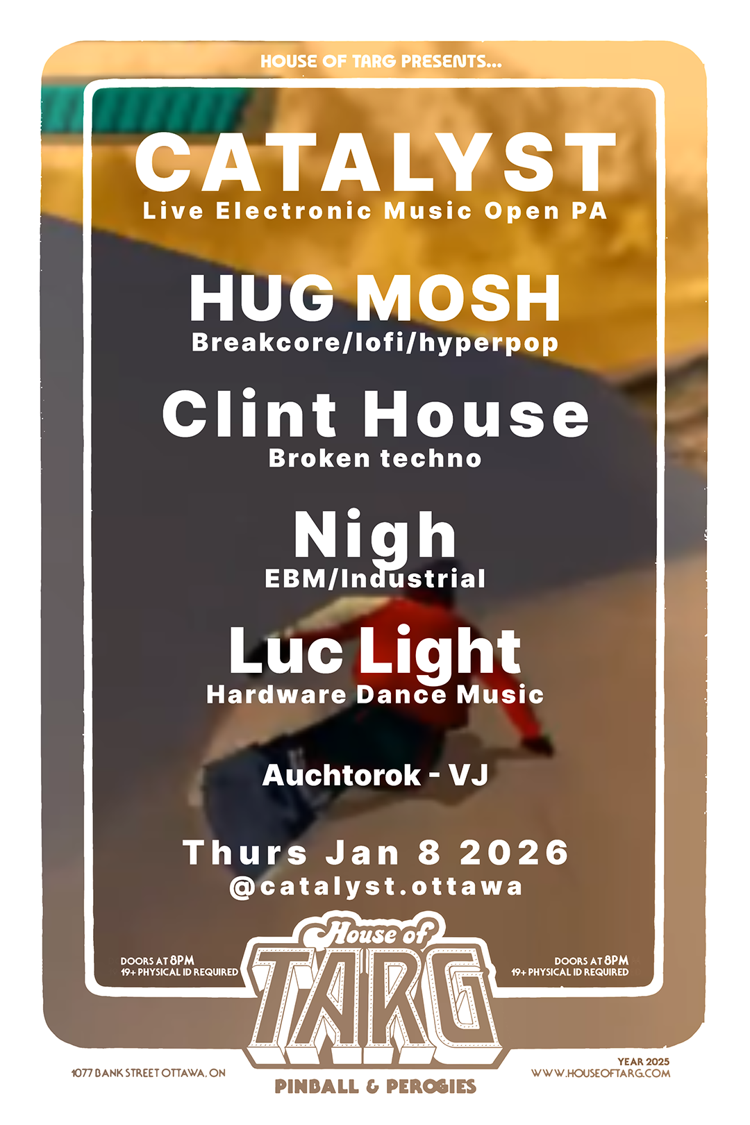 CATALYST 12 - Live Electronic Music: HUG MOSH + NIGH + CLINT HOUSE + LUC LIGHT + VJ Auchtorok