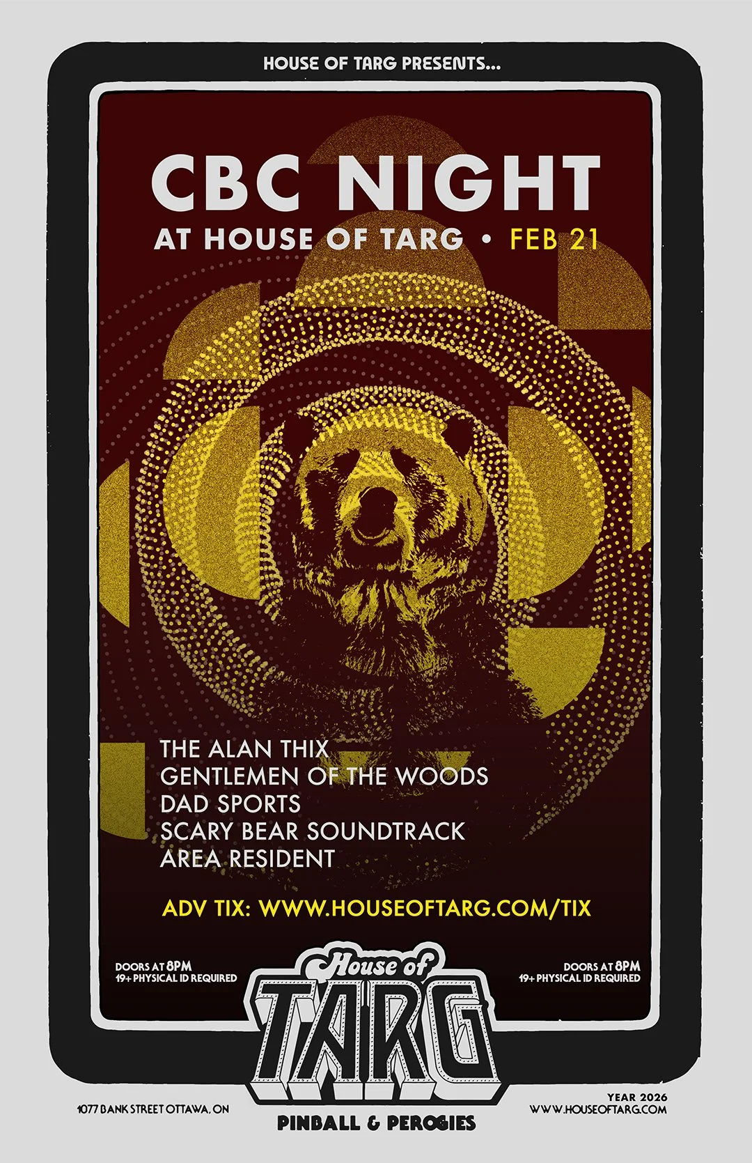 CBC NIGHT: Area Resident + Scary Bear Soundtrack&nbsp;+ Dad Sports + Gentlemen of the Woods + The Alan Thix 