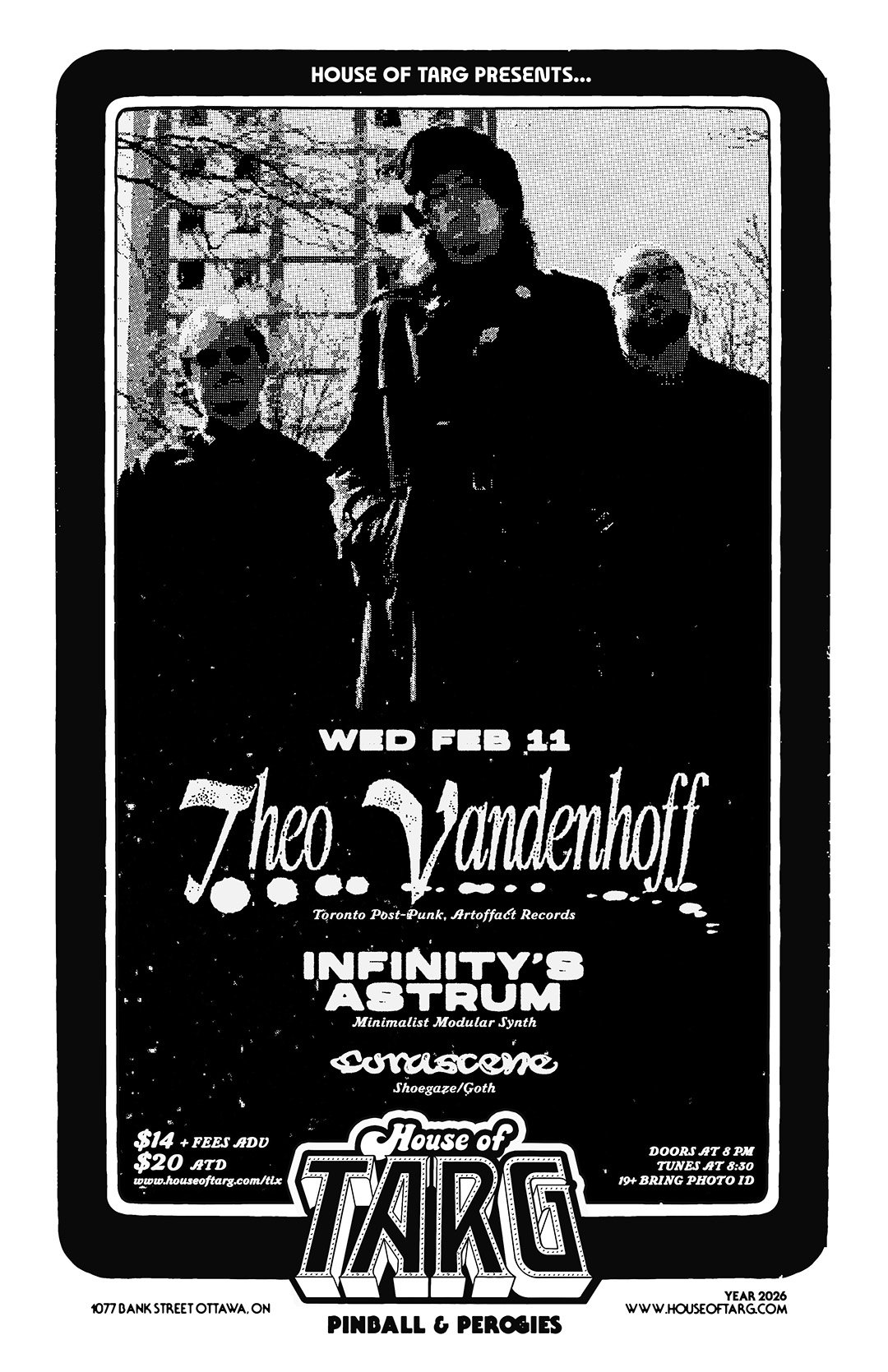 Theo Vandenhoff (Toronto Post-Punk, Artoffact Records) + Infinity's Astrum + corascene (Dark Shoegaze)