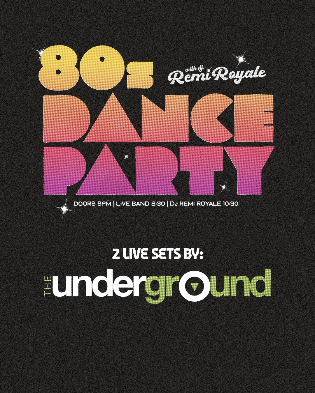 80s DANCE PARTY w DJ Remi Royale + The Underground (Live 80s New Wave)