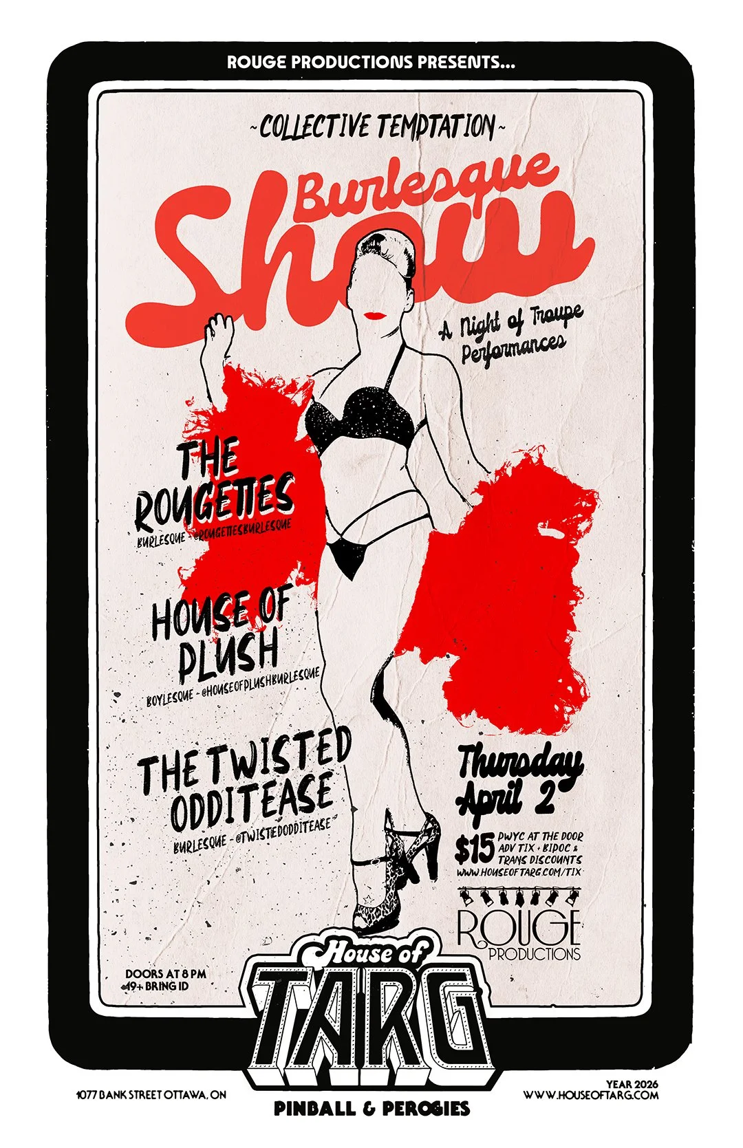 Collective Temptation Burlesque: w The Rougettes + House of Plush + The Twisted Odditease