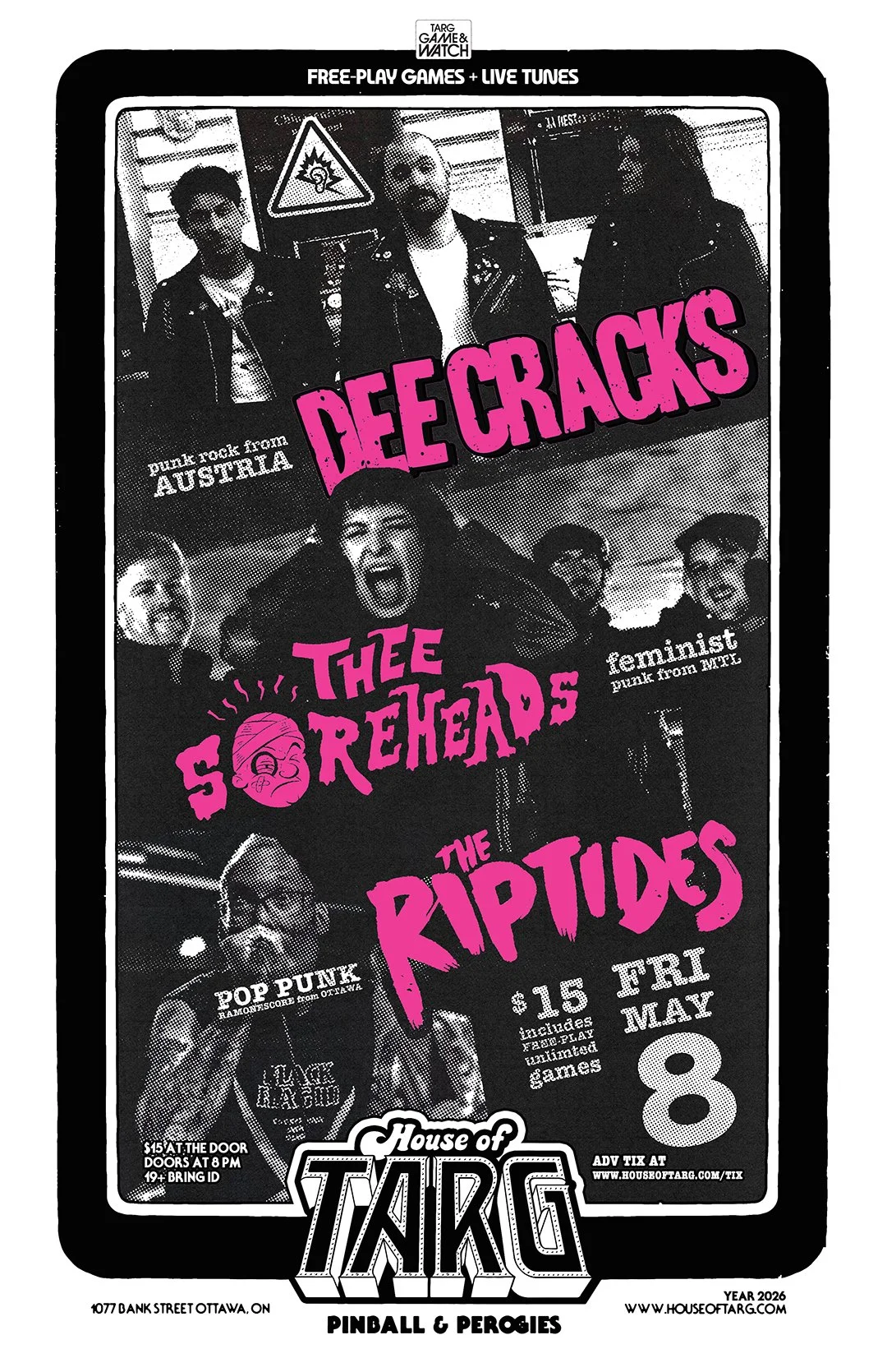 DEECRACKS (Austria Punk) + The Riptides + Thee Soreheads + includes FREE-Play
