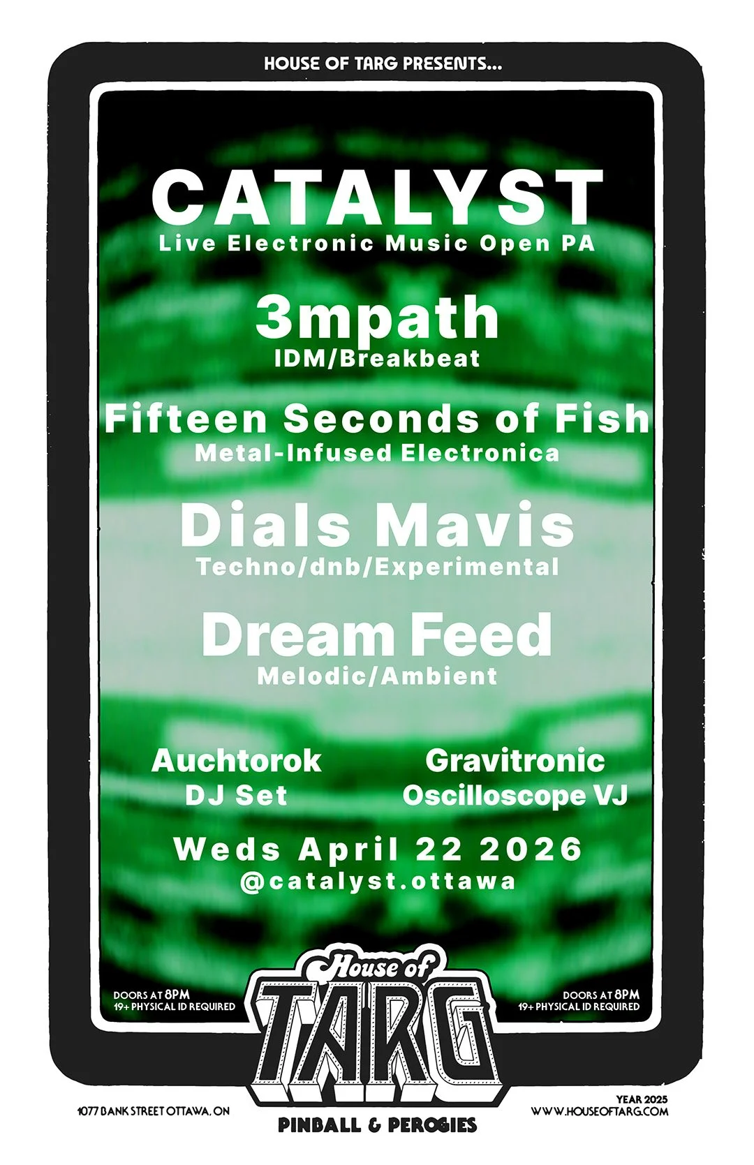 CATALYST 14 - Live Electronic Music:  3MPATH + Fifteen Seconds Of Fish + Dials Mavis +Dream Feed