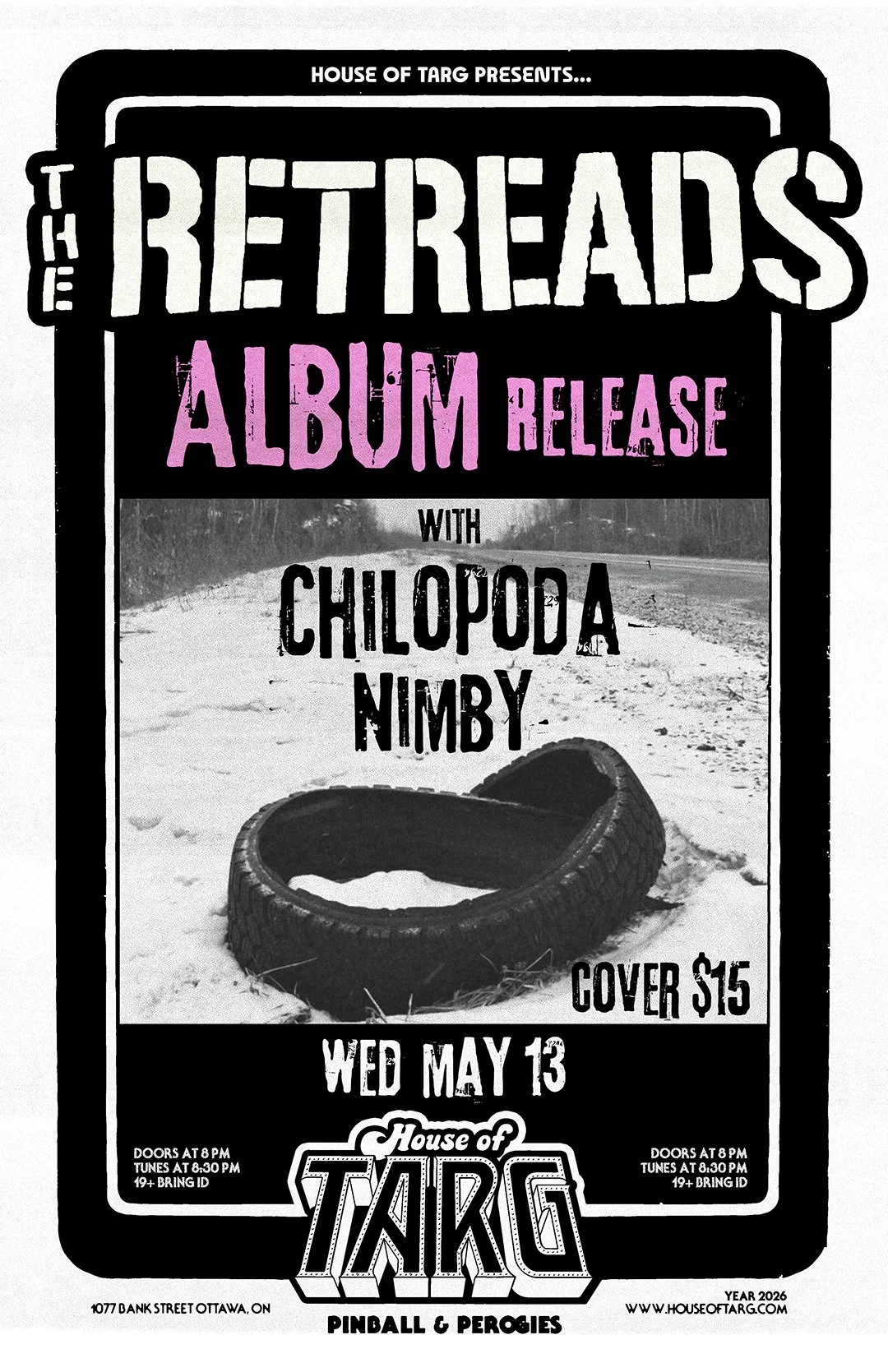 THE RETREADS (Album Release Party) + Chilopoda + NIMBY