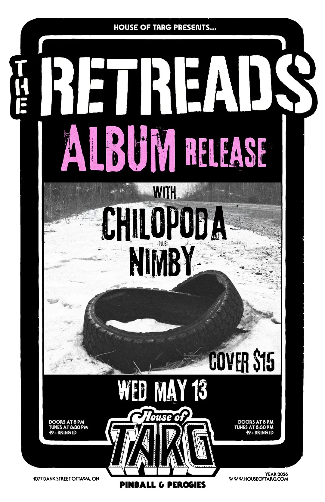 THE RETREADS (Album Release Party) + Chilopoda + NIMBY