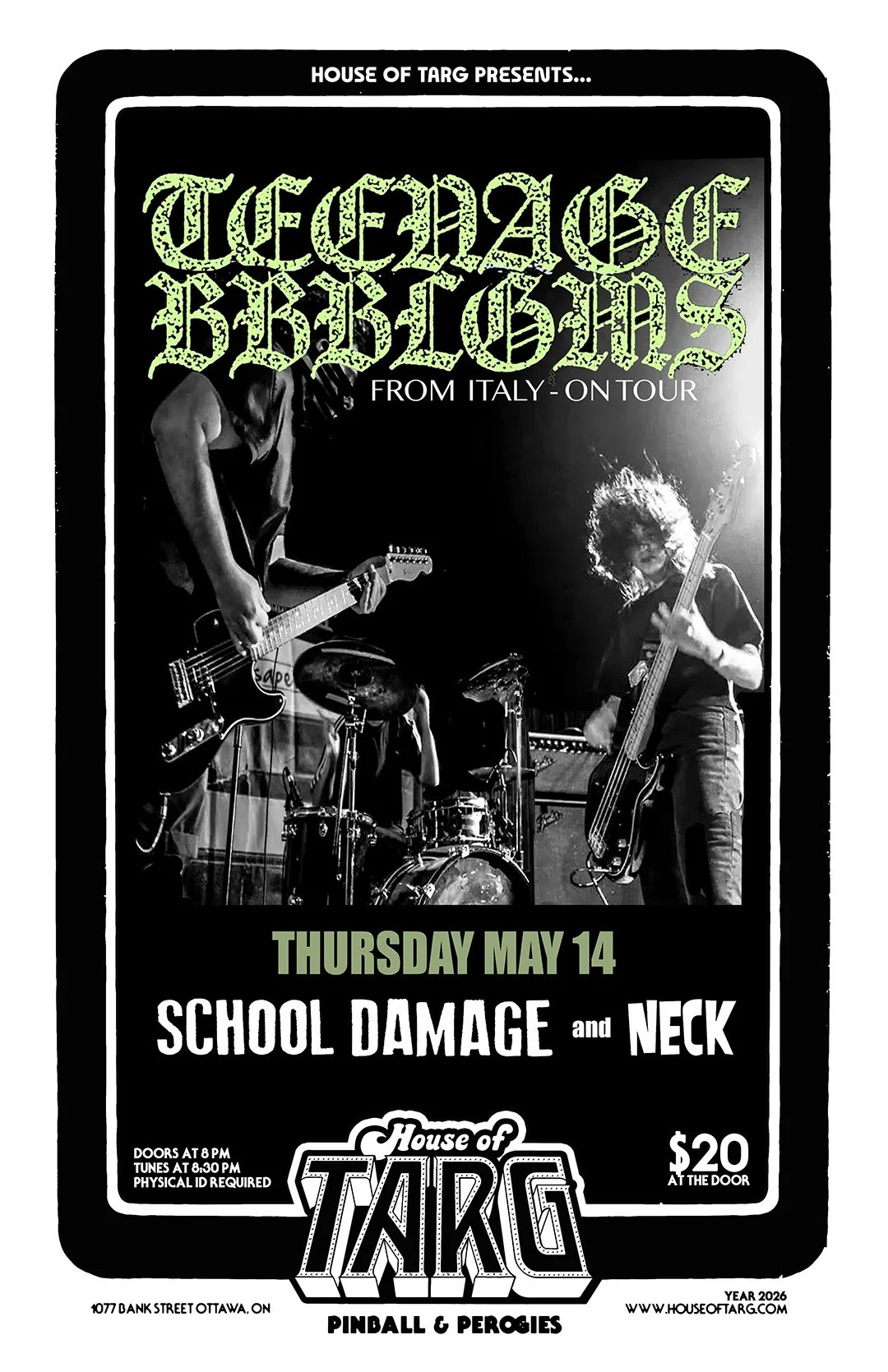 TEENAGE BUBBLEGUMS (Italy Punk) + School Damage + NECK!