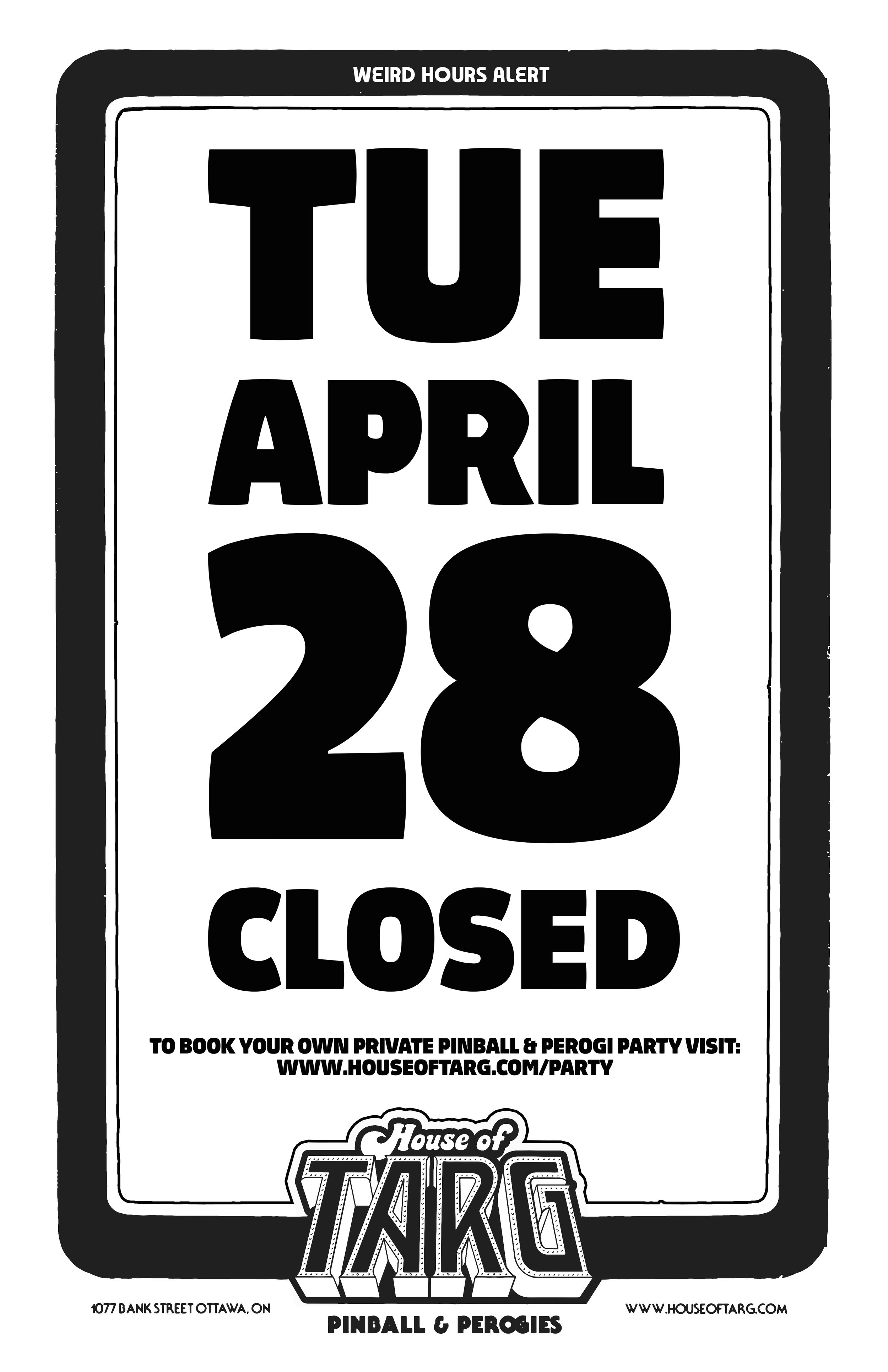 CLOSED for a Private Event