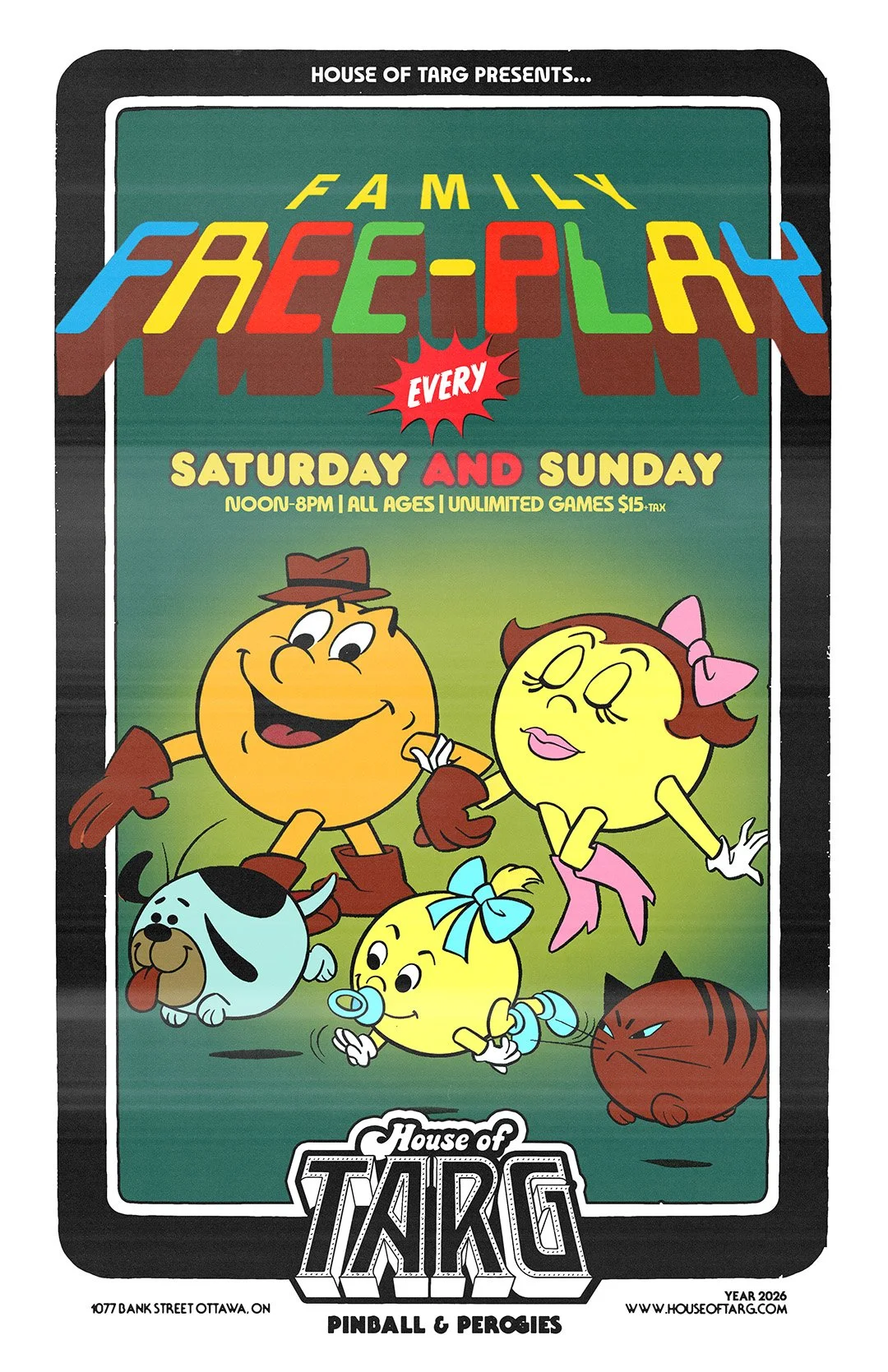 FAMILY FREE-PLAY Every Saturday & Sunday | noon-8pm | All Ages | Unlimited Arcade Action for $15 +tax