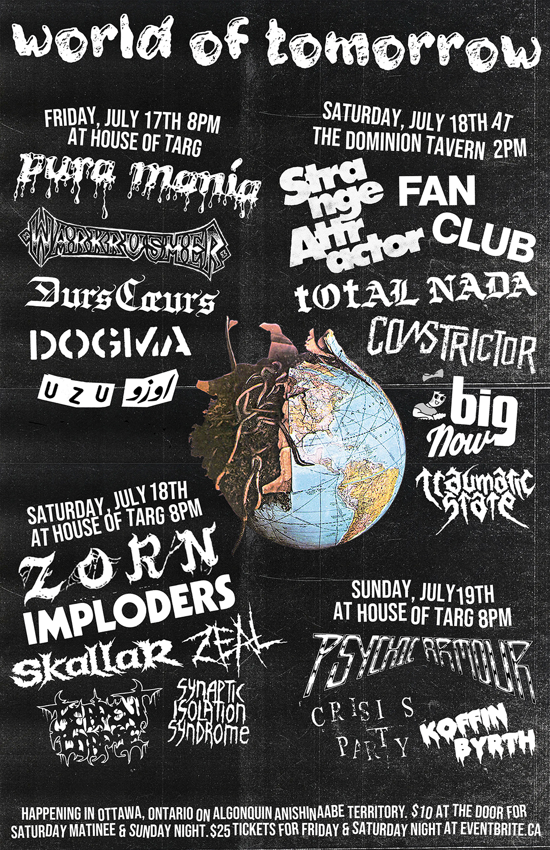 WORLD OF TOMORROW Nite 2 -  ZORN + Imploders + Skallar + ZEAL + Serpent Corpse