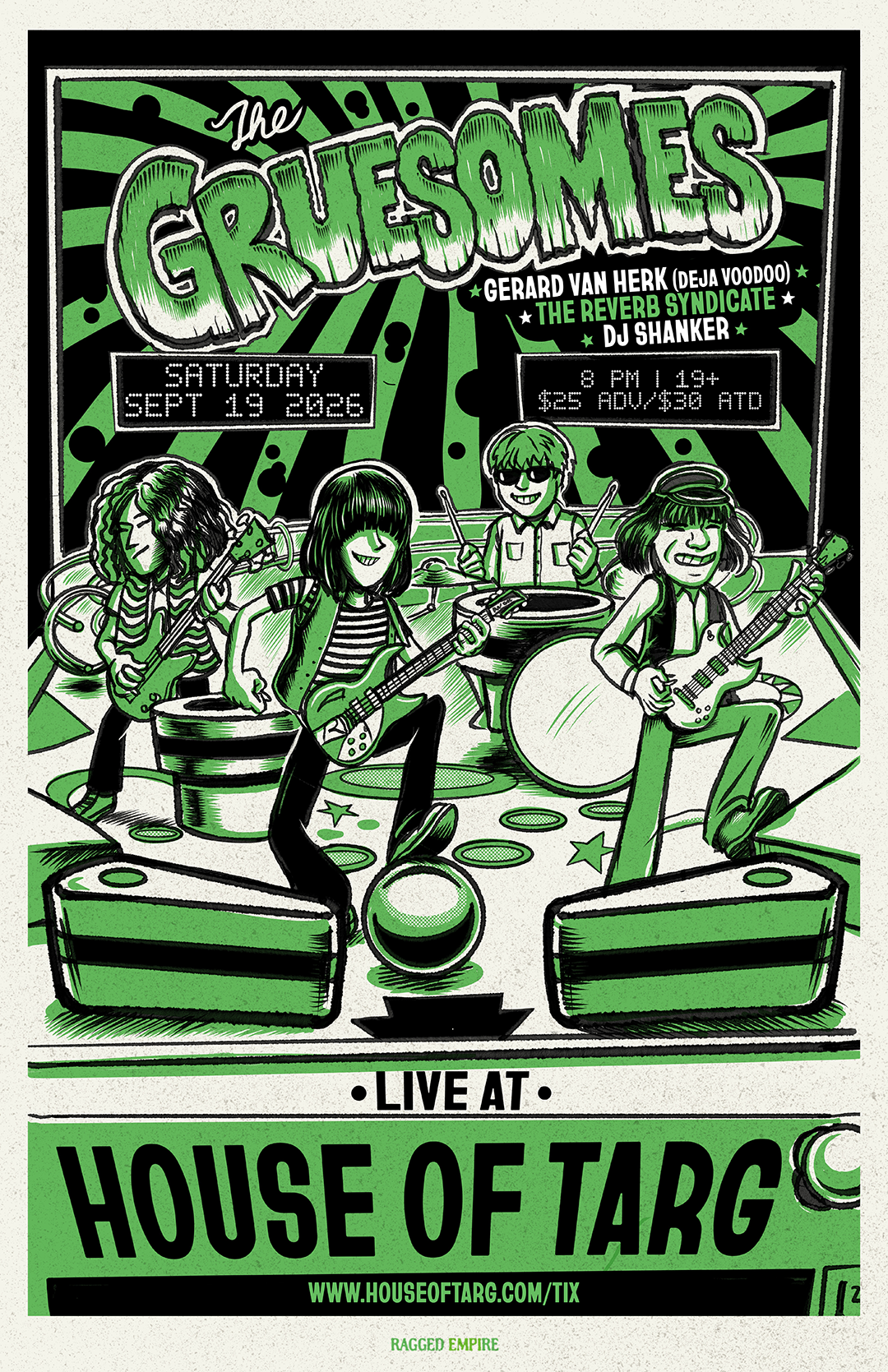 THE GRUESOMES + The Reverb Syndicate + Gerard Van Herk (of Deja Voodoo) + DJ Shanker