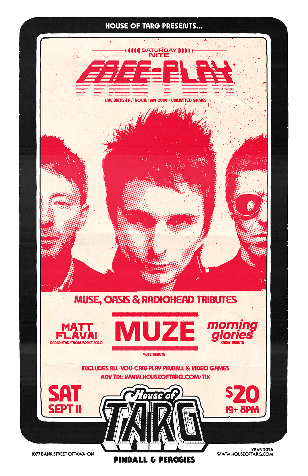 British Alt Rock: 1994-2004: Muze (Muse Tribute) + Morning Glories (Oasis Tribute)  + Matt Flavai  (Radiohead Tribute) + Includes FREE-Play 