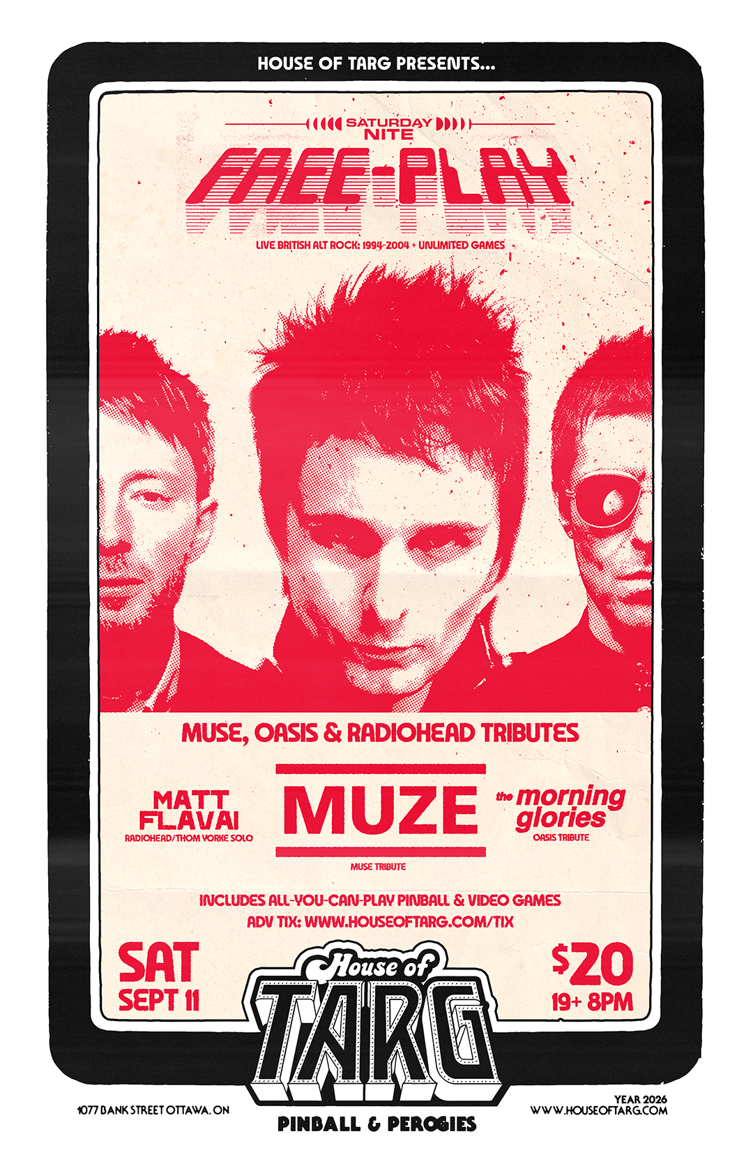 British Alt Rock: 1994-2004: Muze (Muse Tribute) + The Morning Glories (Oasis Tribute)  + Matt Flavai  (Radiohead Tribute) + Includes FREE-Play 