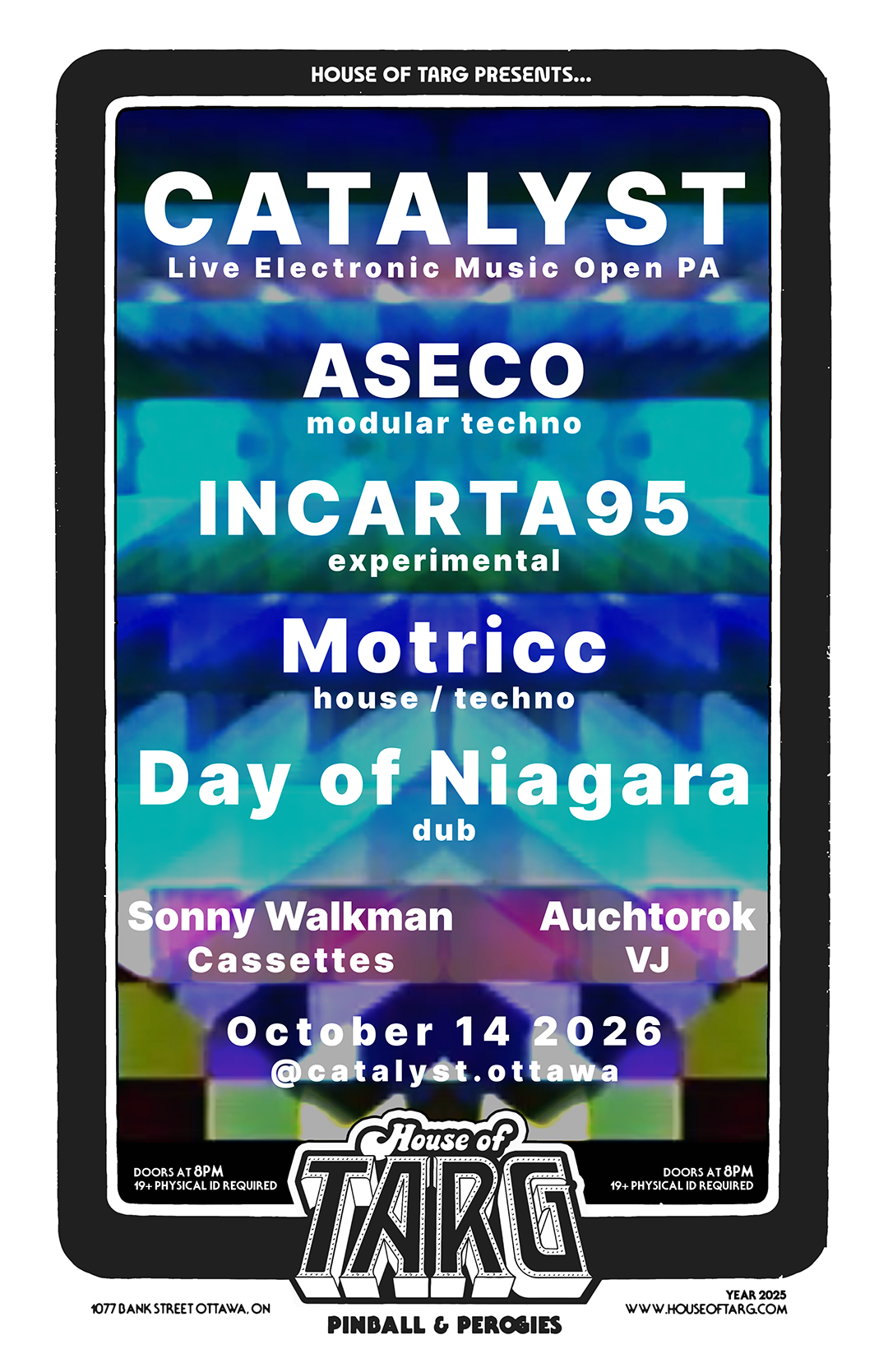 CATALYST 17 - Live Electronic Music: Aseco (Modular Techno) + Incarta95 (Experimental) + Motricc (House/Techno) + Day of Niagara (Dub)