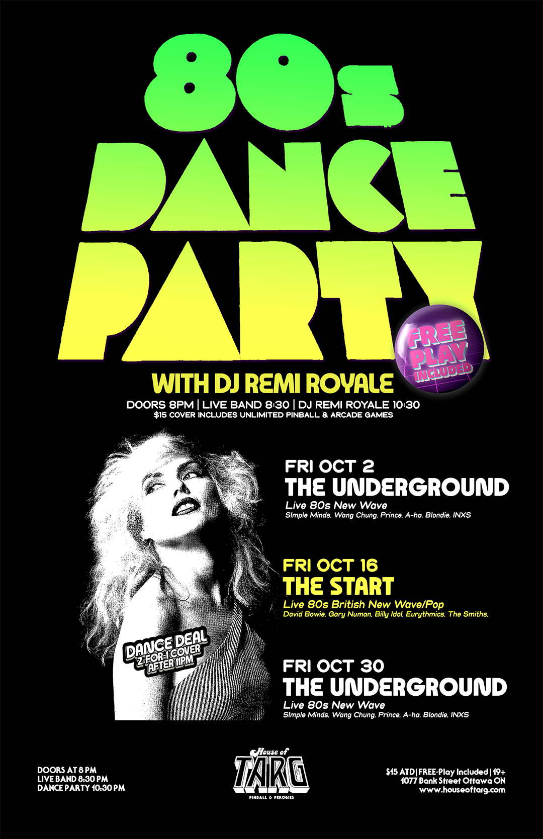 80s Dance Party w/ DJ Remi Royale + The Start (80s UK Hits). FREE-Play Included