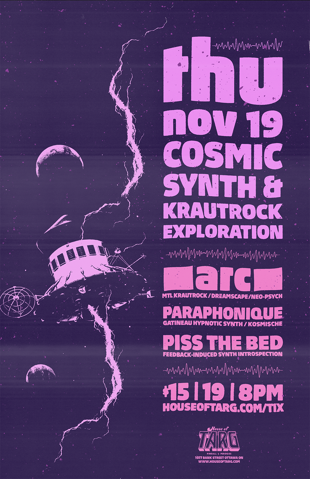 COSMIC SYNTH &amp; KRAUTROCK EXPLORATION w/ arc + Paraphonique + Piss the Bed