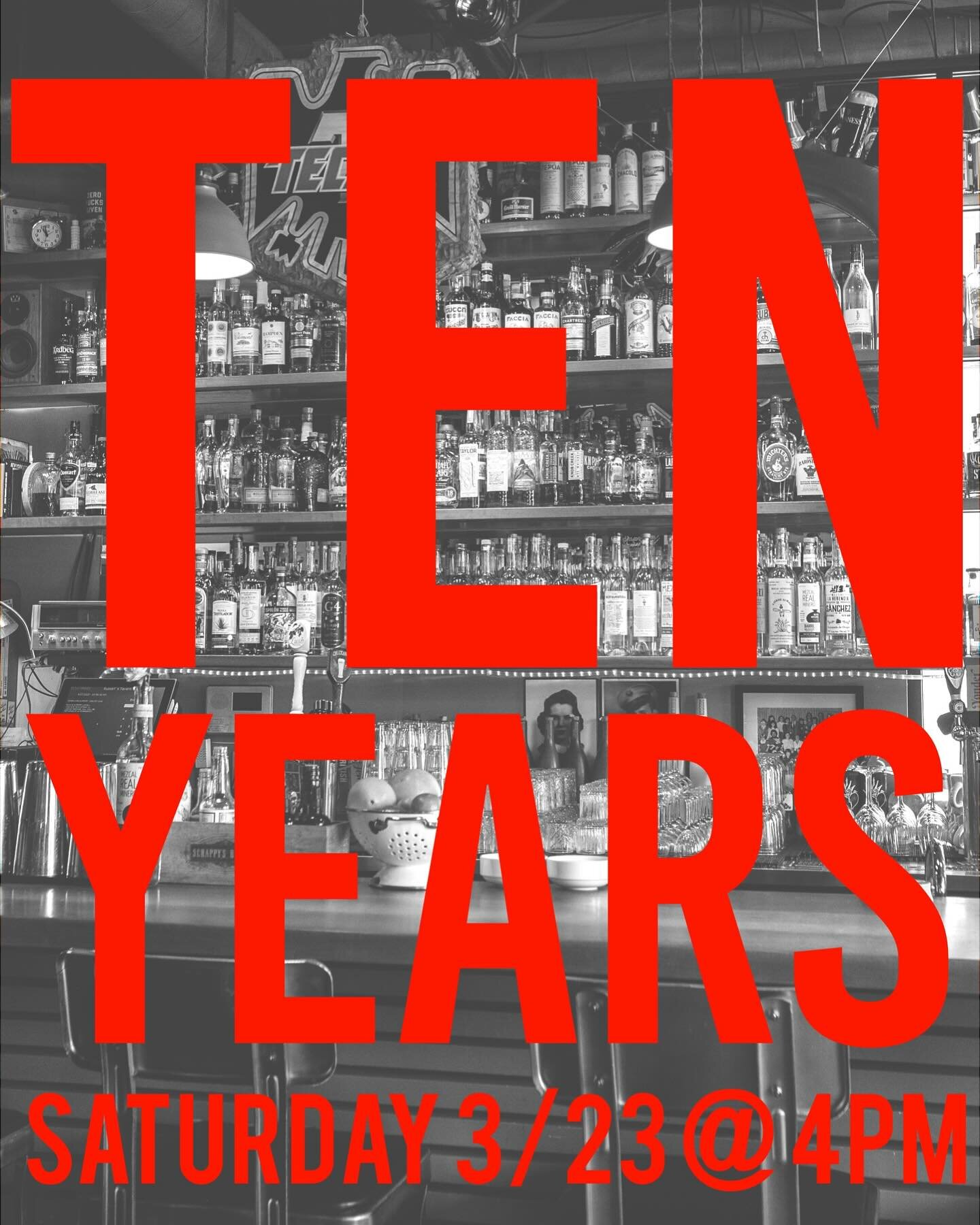 TEN YEARS! Saturday, March 23rd! Oysters, bubbles, cocktails, tunes. Party starts at 4pm. We can&rsquo;t wait to celebrate with you!