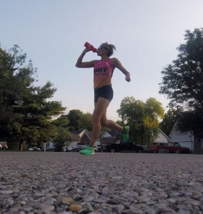 Tracy Green knows drinking early and often helps level the playing the field against heat & humidity.