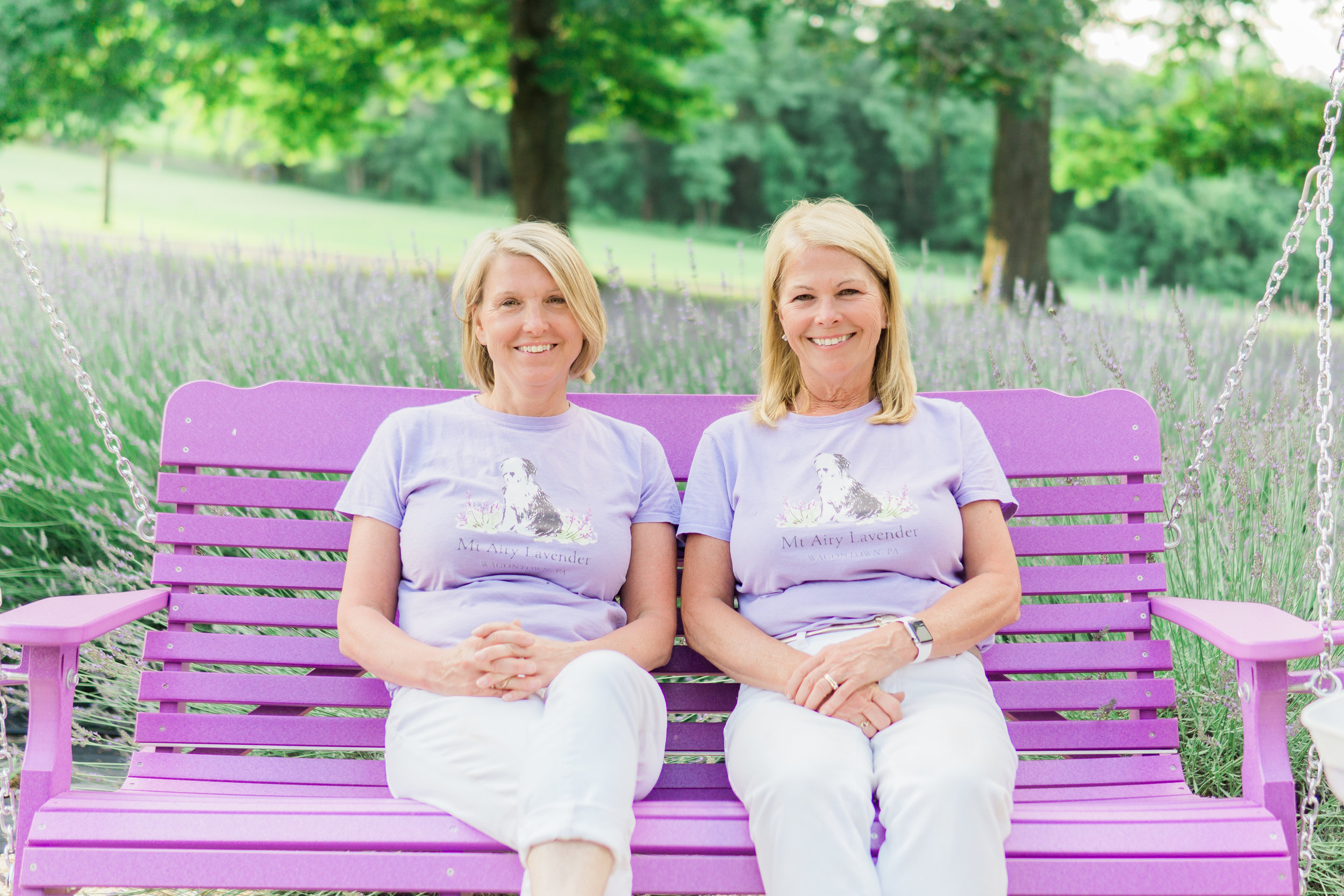 Amy and Joanne welcome you to Mt Airy Lavender.