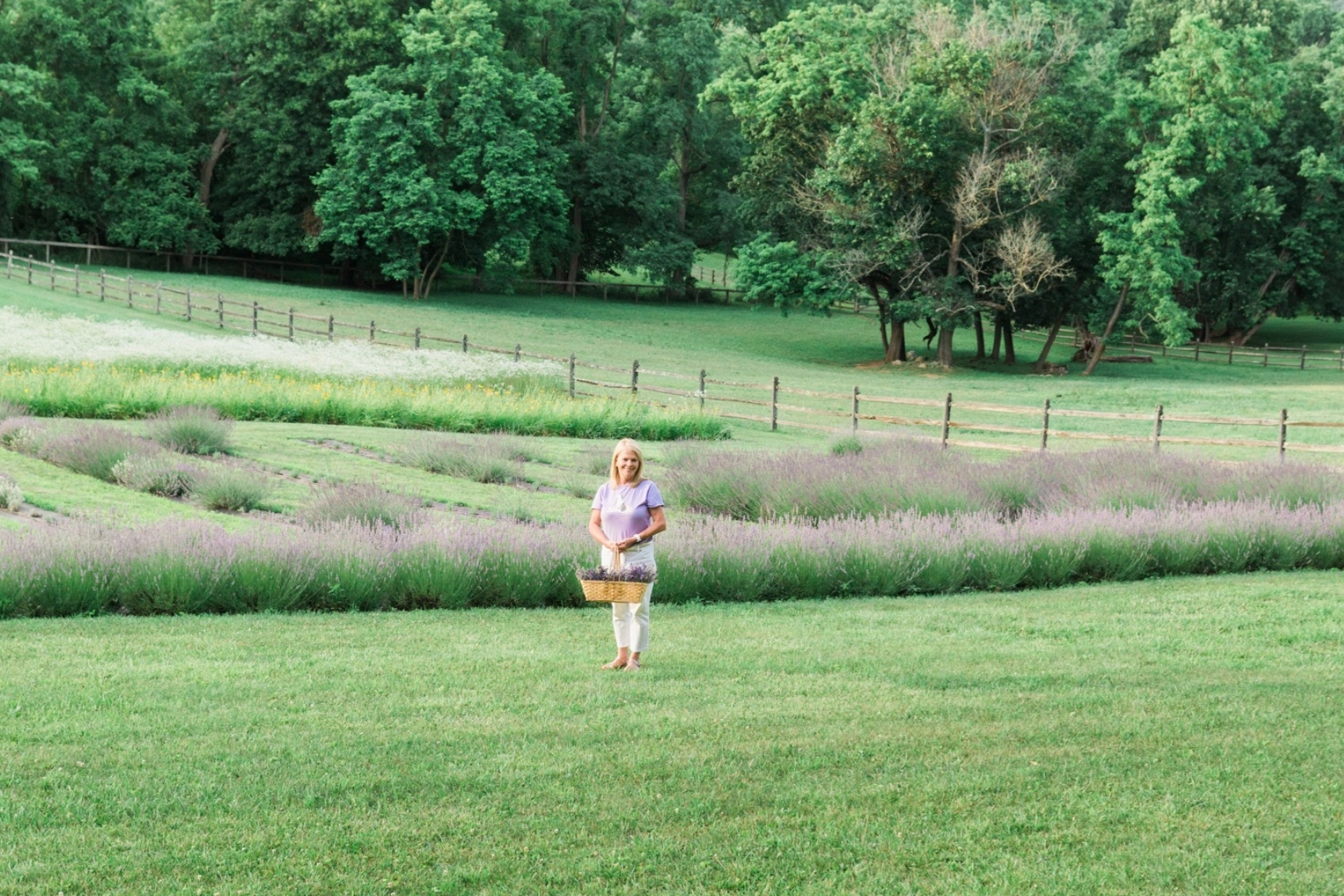 Joanne wishing the lavender would bloom all year!