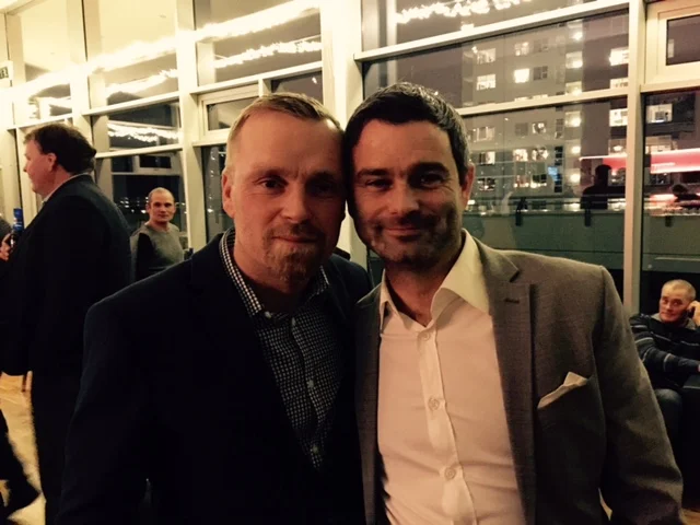 Dóri "sprettur" og verkstjóri hér með Helga Gunnarssyni, eiganda GG&nbsp;