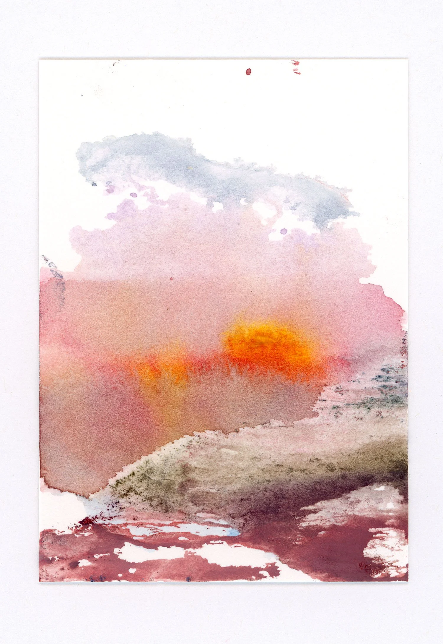 Monotype #060, 2025 Watercolor on paper 2.5 x 3.5 in