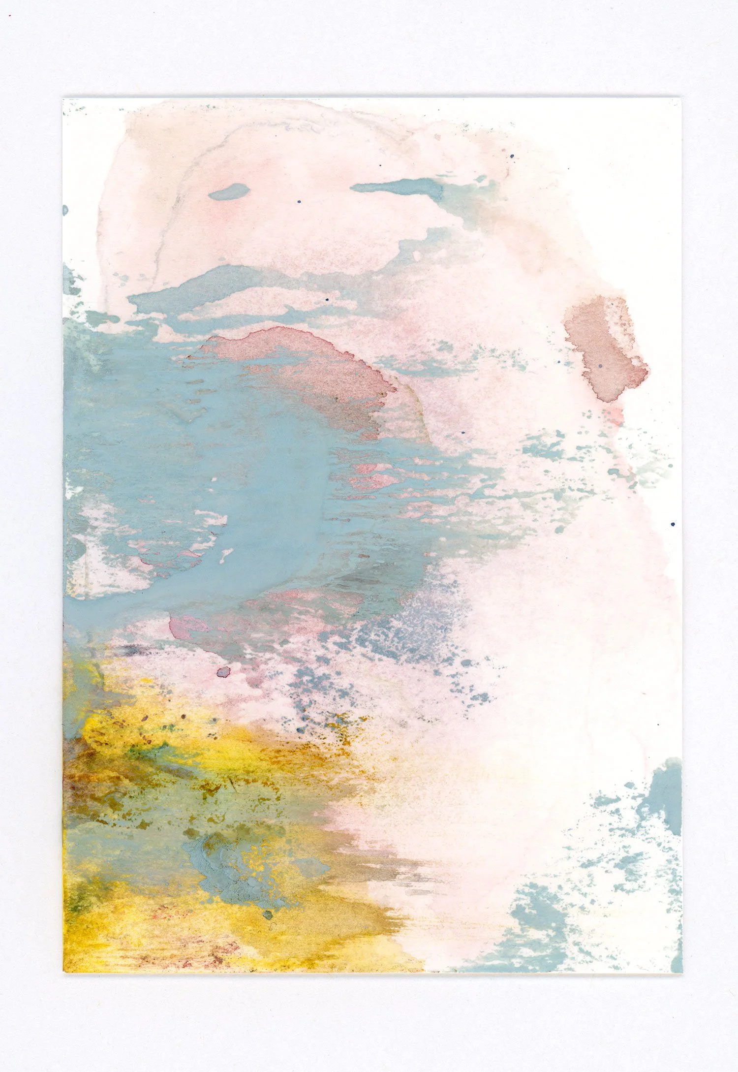 Monotype #087, 2025 Watercolor on paper 2.5 x 3.5 in