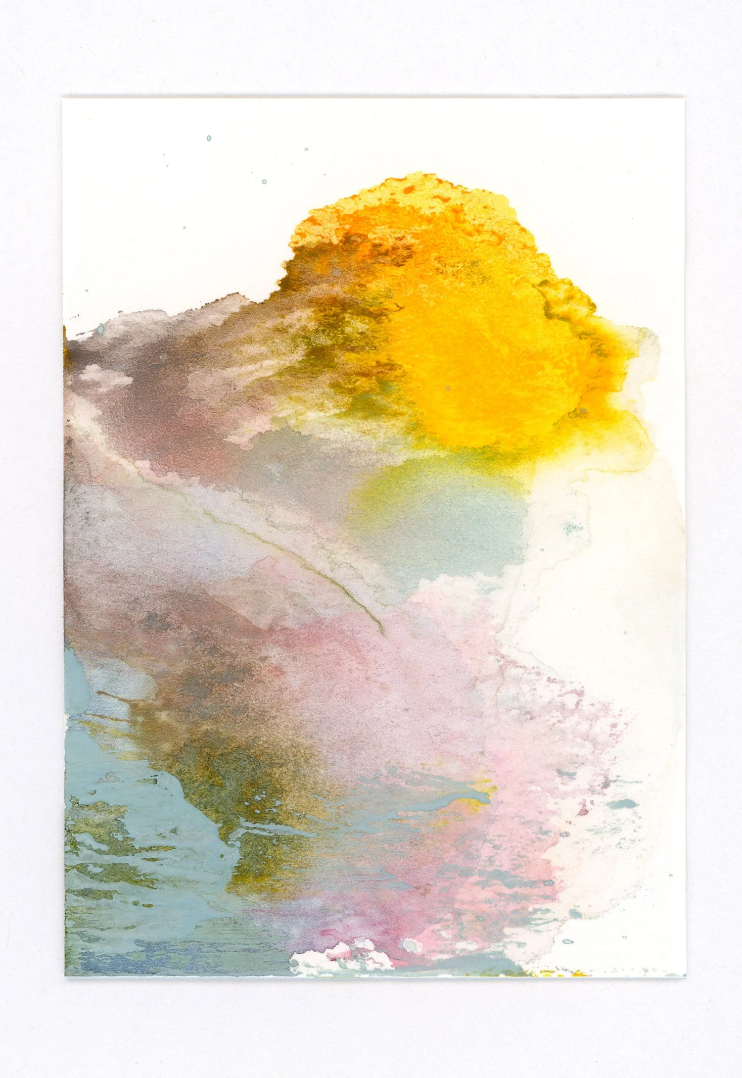 Monotype #074, 2025 Watercolor on paper 2.5 x 3.5 in