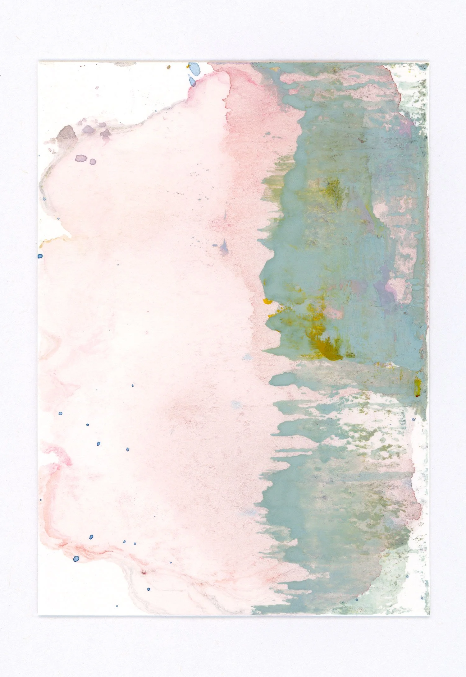 Monotype #075, 2025 Watercolor on paper 2.5 x 3.5 in