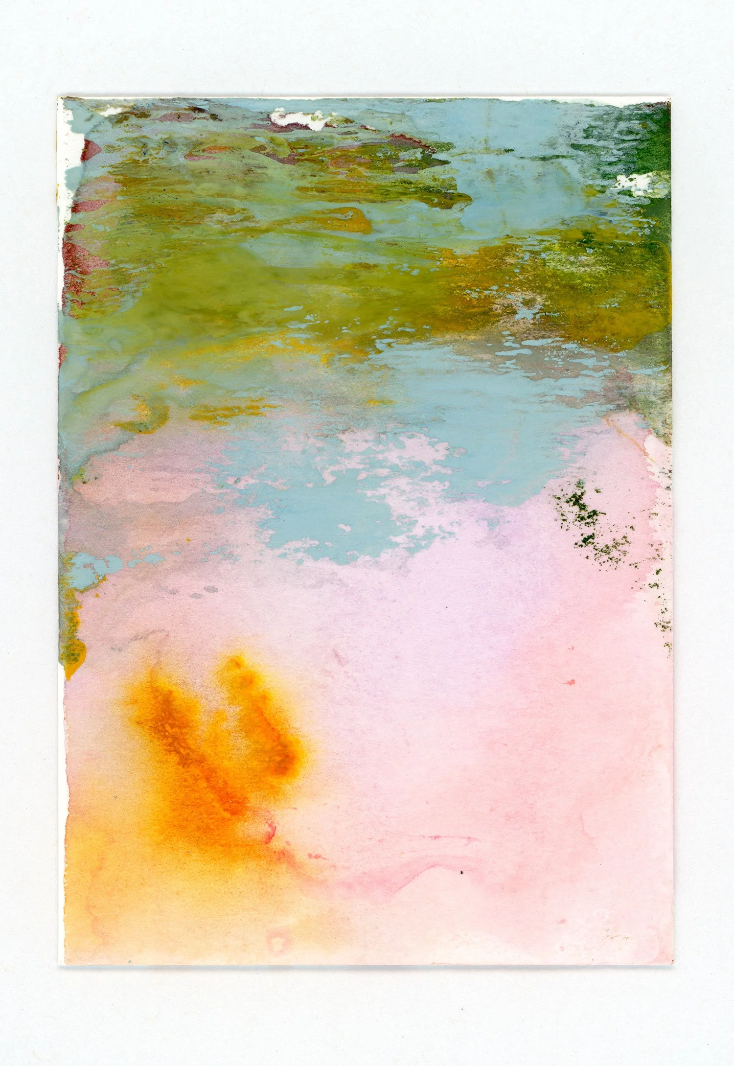 Monotype #086, 2025 Watercolor on paper 2.5 x 3.5 in