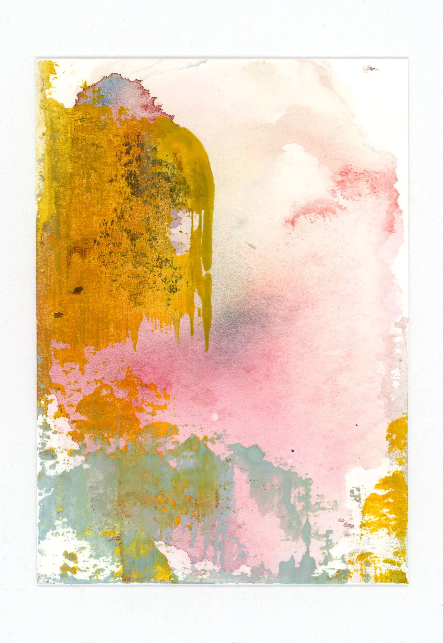 Monotype #091, 2025 Watercolor on paper 2.5 x 3.5 in