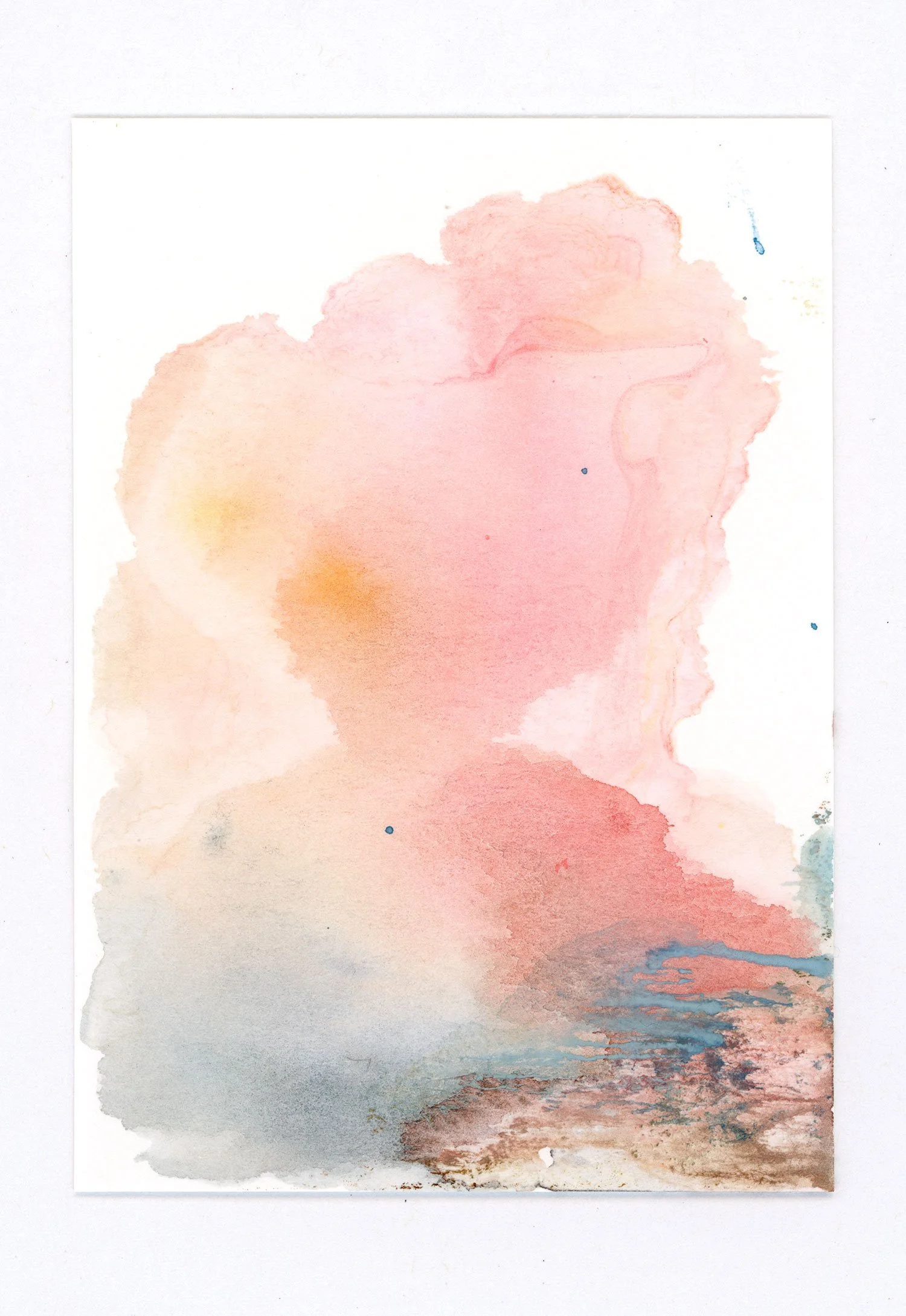 Monotype #098, 2025 Watercolor on paper 2.5 x 3.5 in