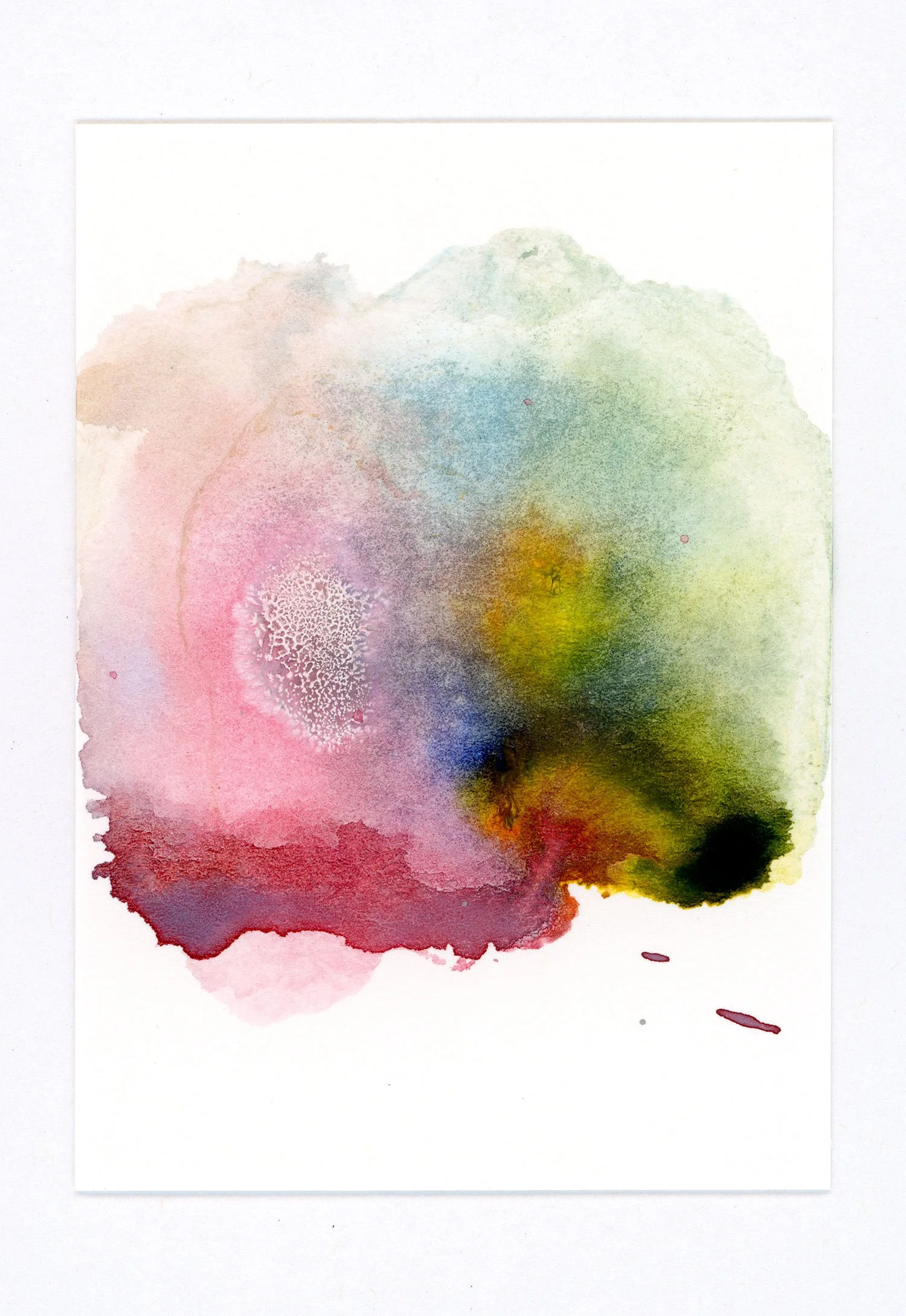 Monotype #096, 2025 Watercolor on paper 2.5 x 3.5 in