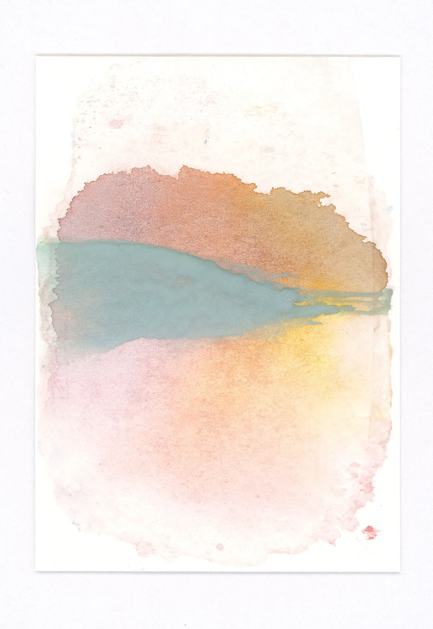 Monotype #072, 2025 Watercolor on paper 2.5 x 3.5 in