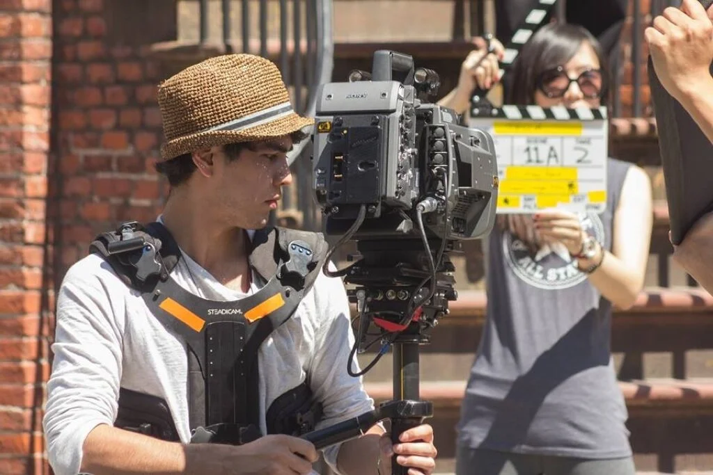 BTS of the filming of War of the Currents.
