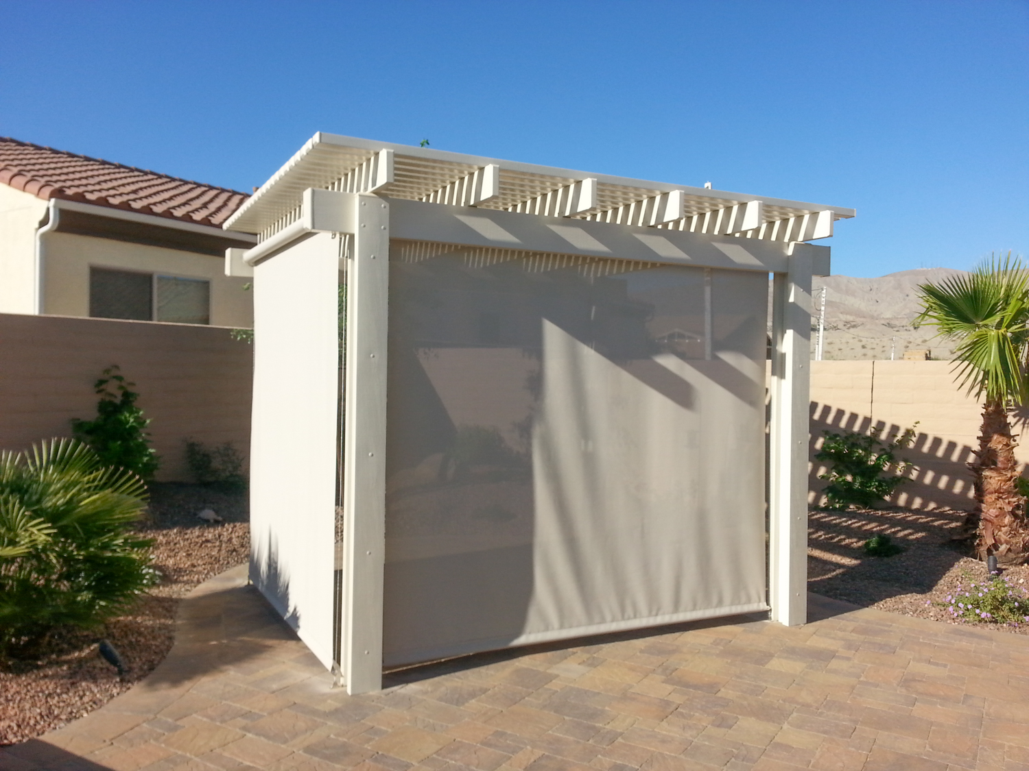 Free Standing Gazebo with Retractable Dropshades, 92260