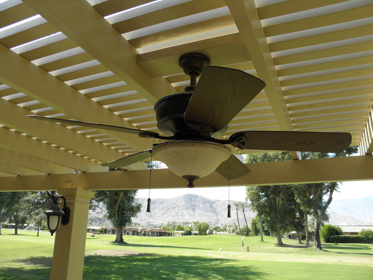 Patio Cover Designs Ideas Indio Palm Desert La Quinta Rancho Mirage Valley Patios Custom Aluminum Specialists - How To Install Fan On Aluminum Patio Cover