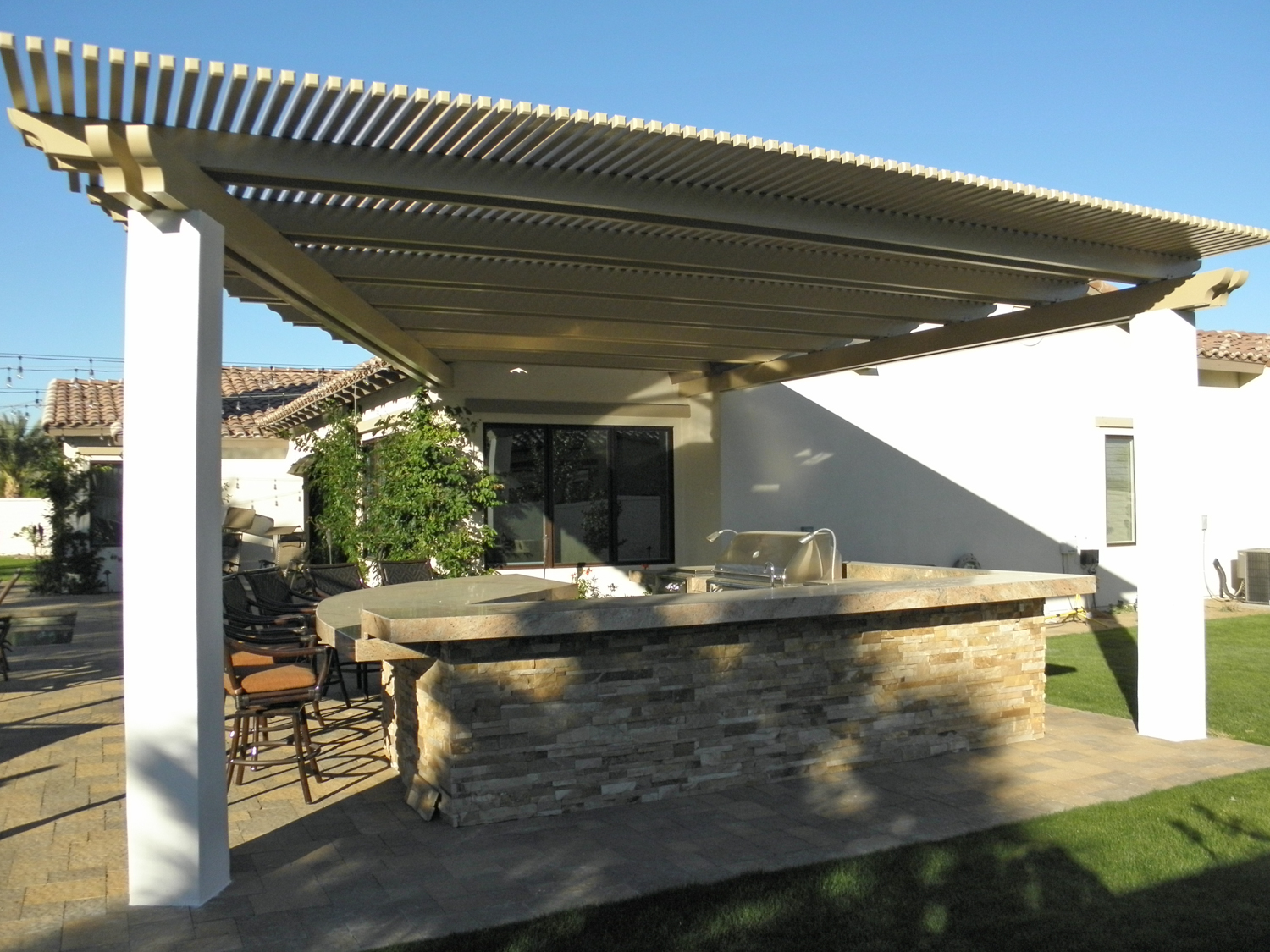 BBQ and Lattice Awning Patio Cover, Rancho Mirage CA, 92270