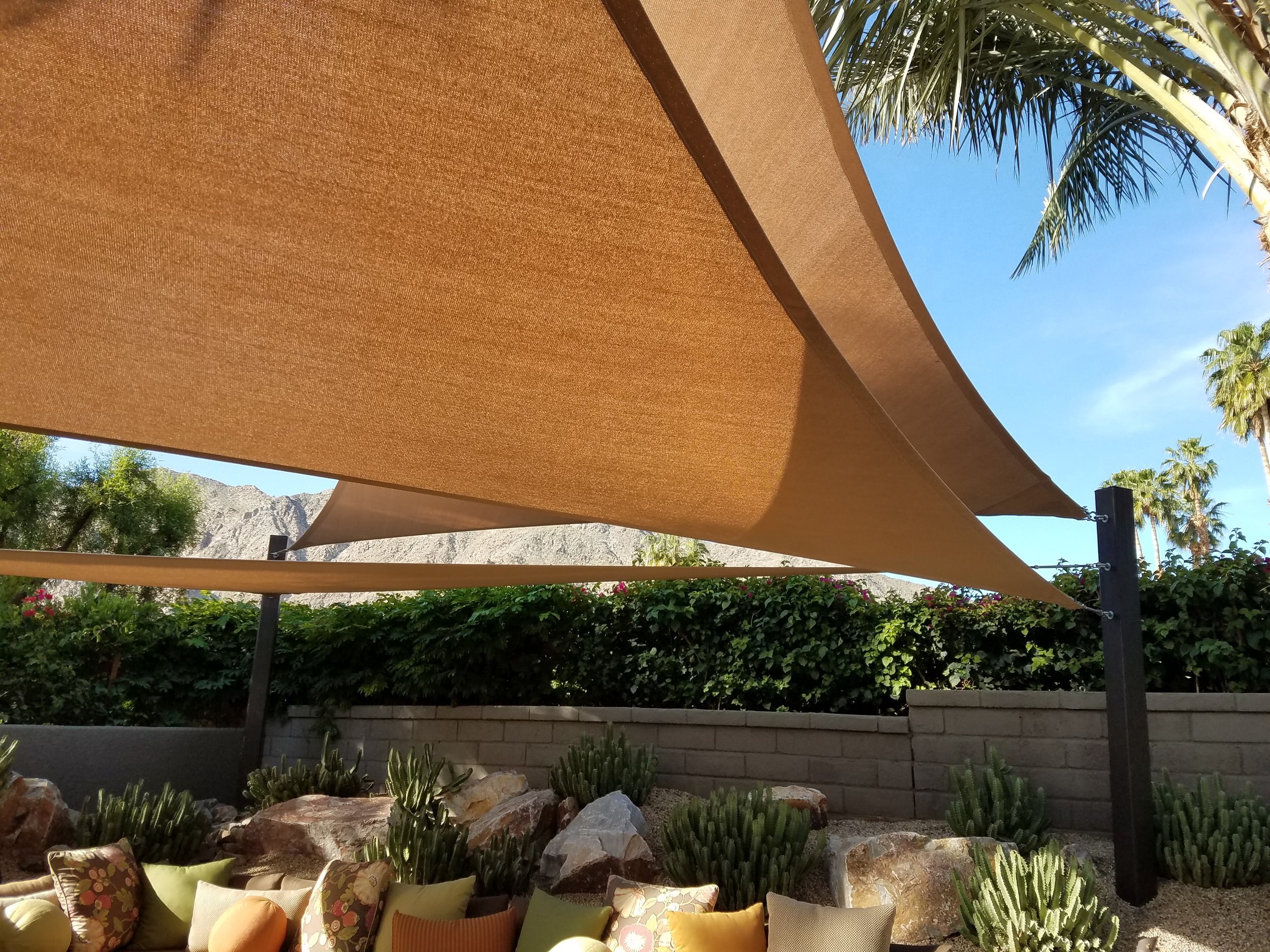 Layered tension shade canopies Indian Wells, 92210