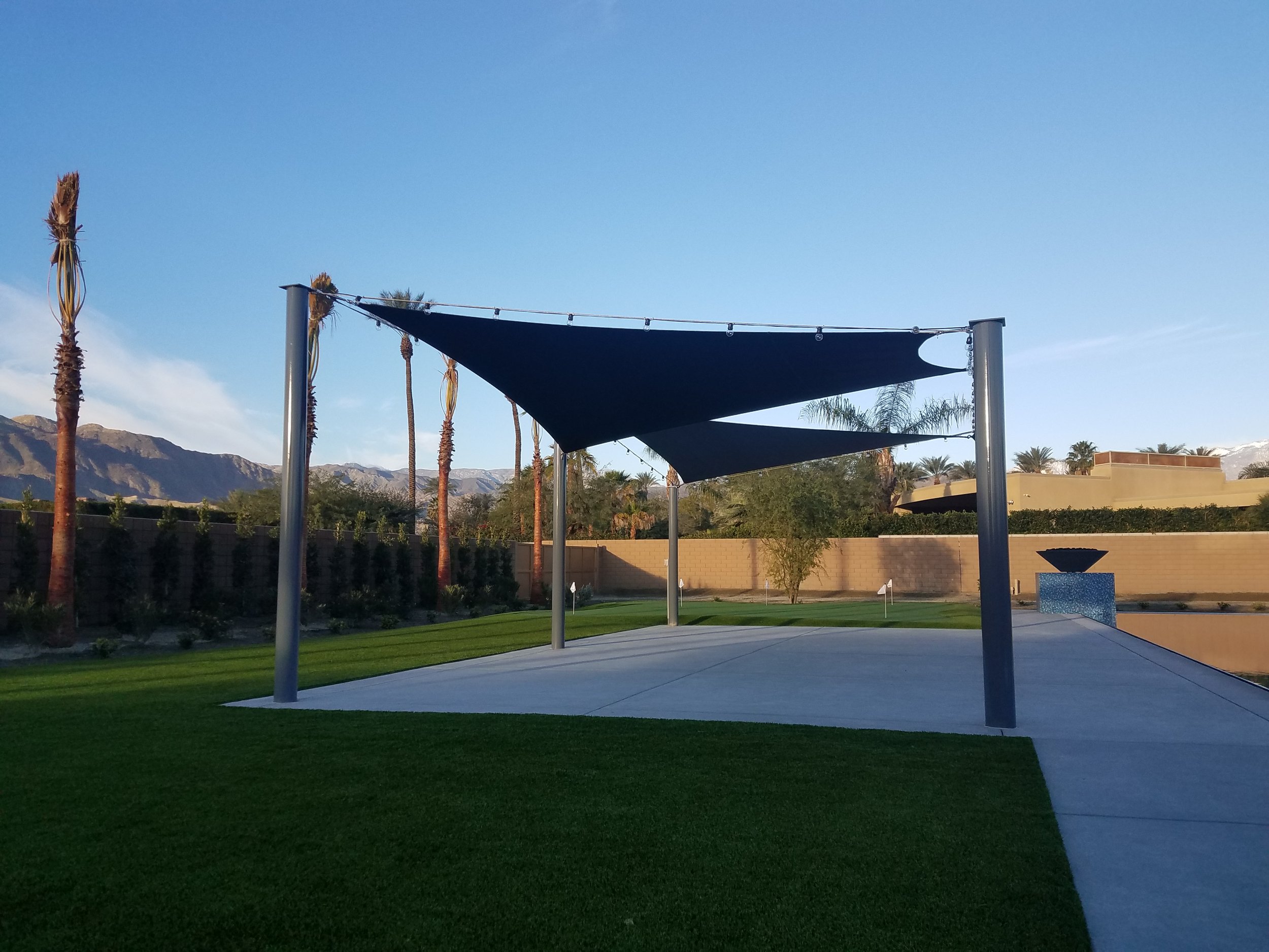 Custom tension shade structure, Rancho Mirage 92270